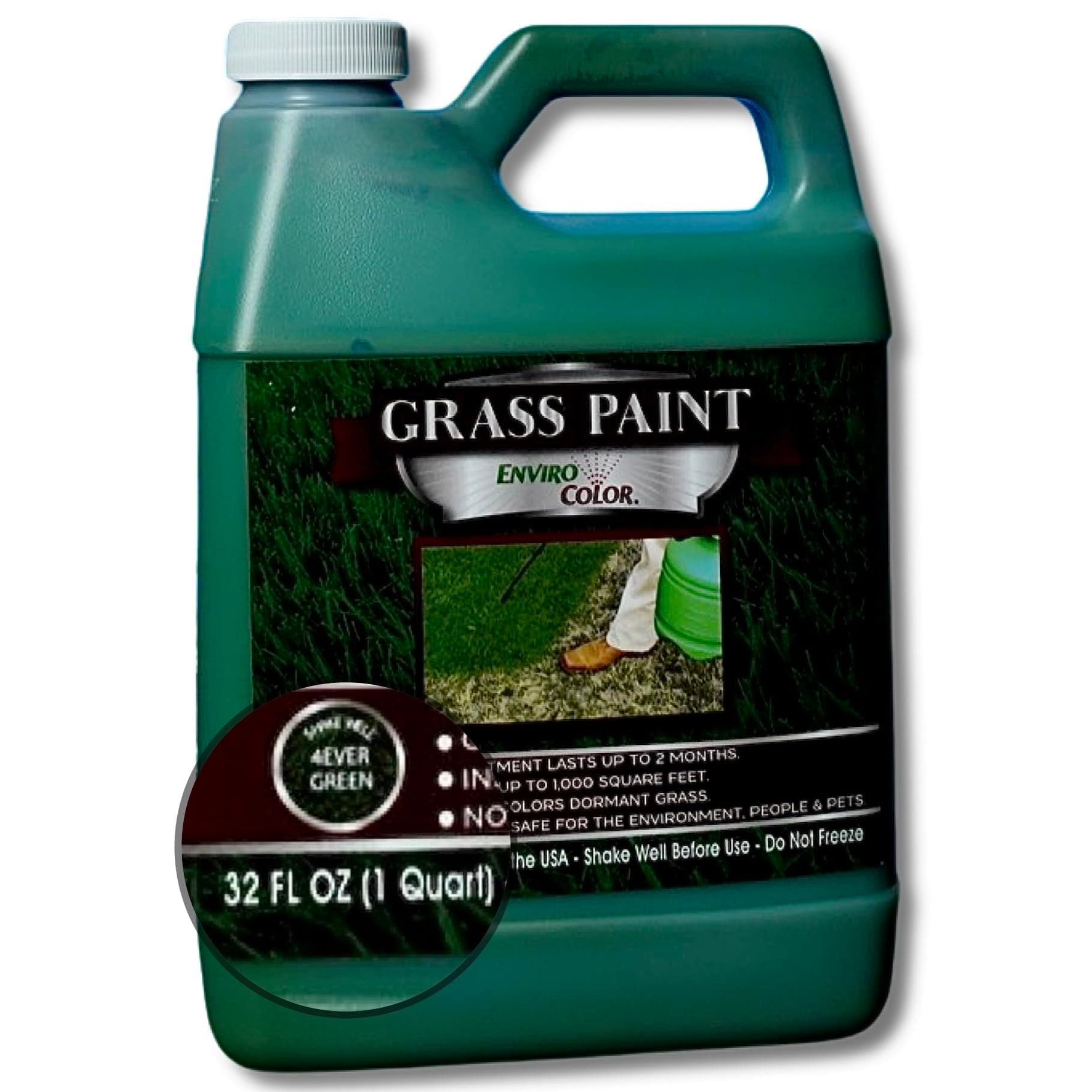 EnviroColor 4EG0032 851612002100 1,000 Sq. Ft. 4EverGreen Grass and Turf Paint, 1250 Square Feet, Green