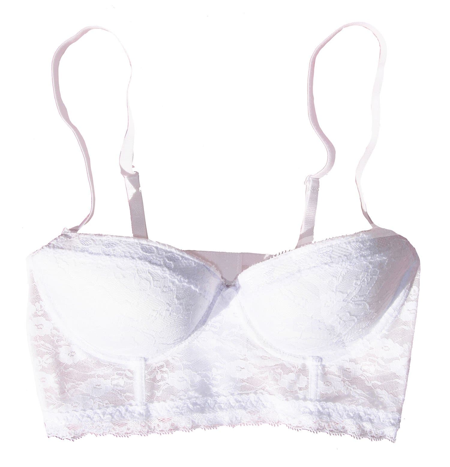 Punkiss PUSH UP Padded Floral Lace Bustier Crop Top Sheer Bralette