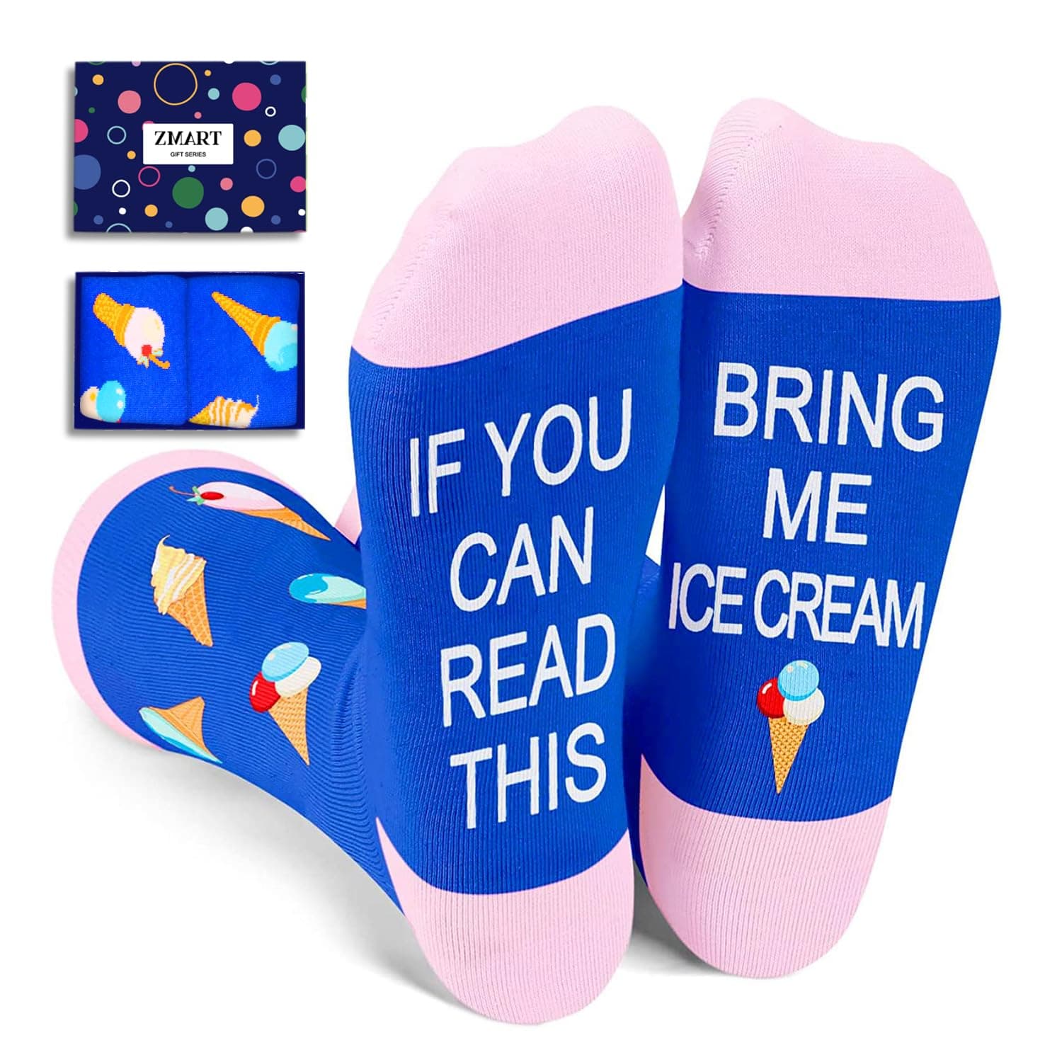 Zmart Funny Socks for Women Men - Popcorn Ice Cream Gifts, Pickle Taco Socks, Stocking Stuffers