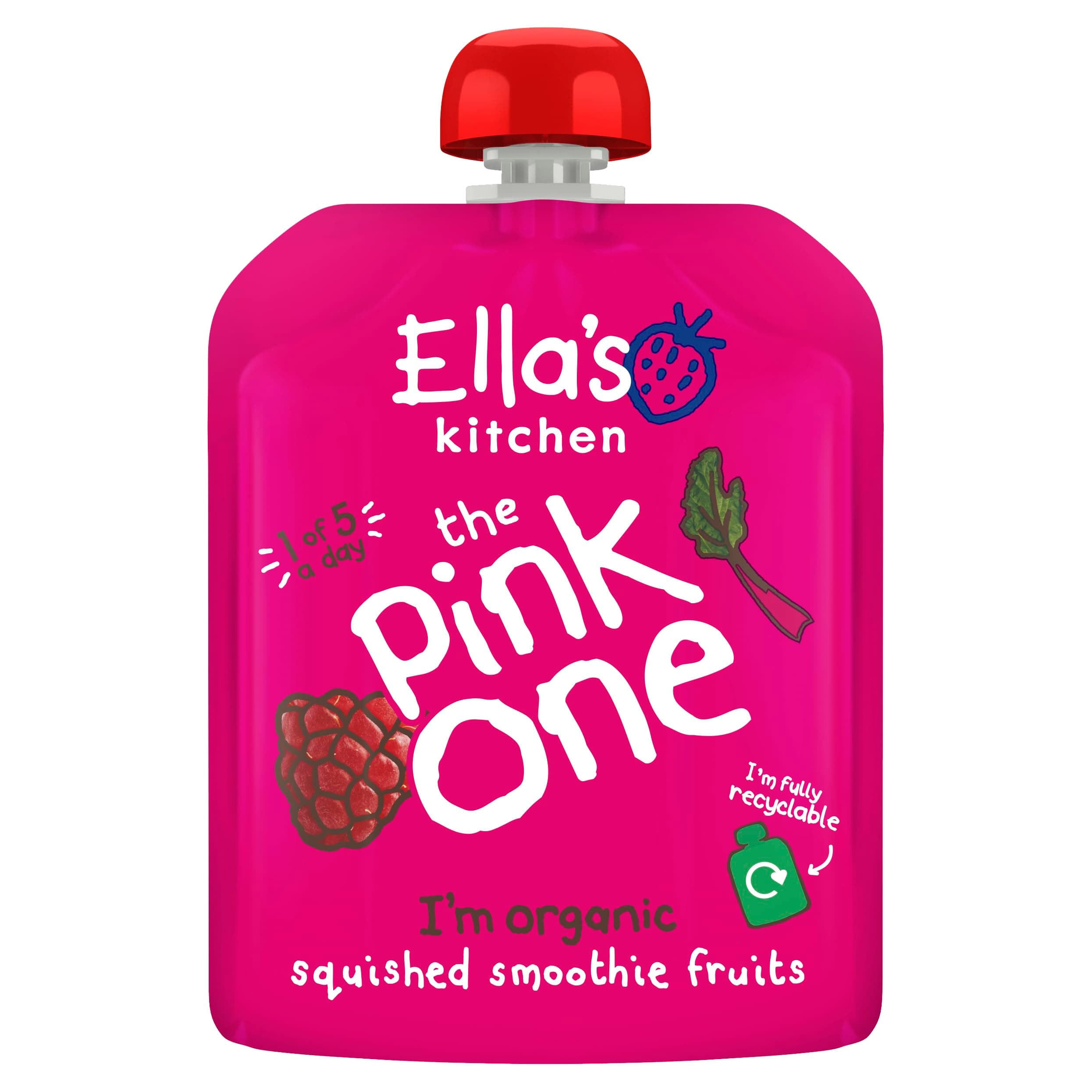 Organic Squished Smoothie Fruits - The Pink One, 6+ Months Baby Food, Gluten & Dairy Free - 90g x 5 (Pack of 5)