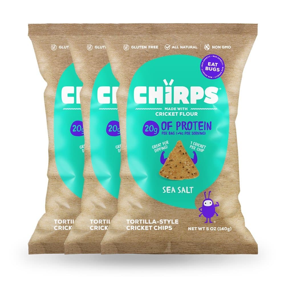 Chirps Cricket Flour Chips - 5oz. (Pack of 3) (Sea Salt)