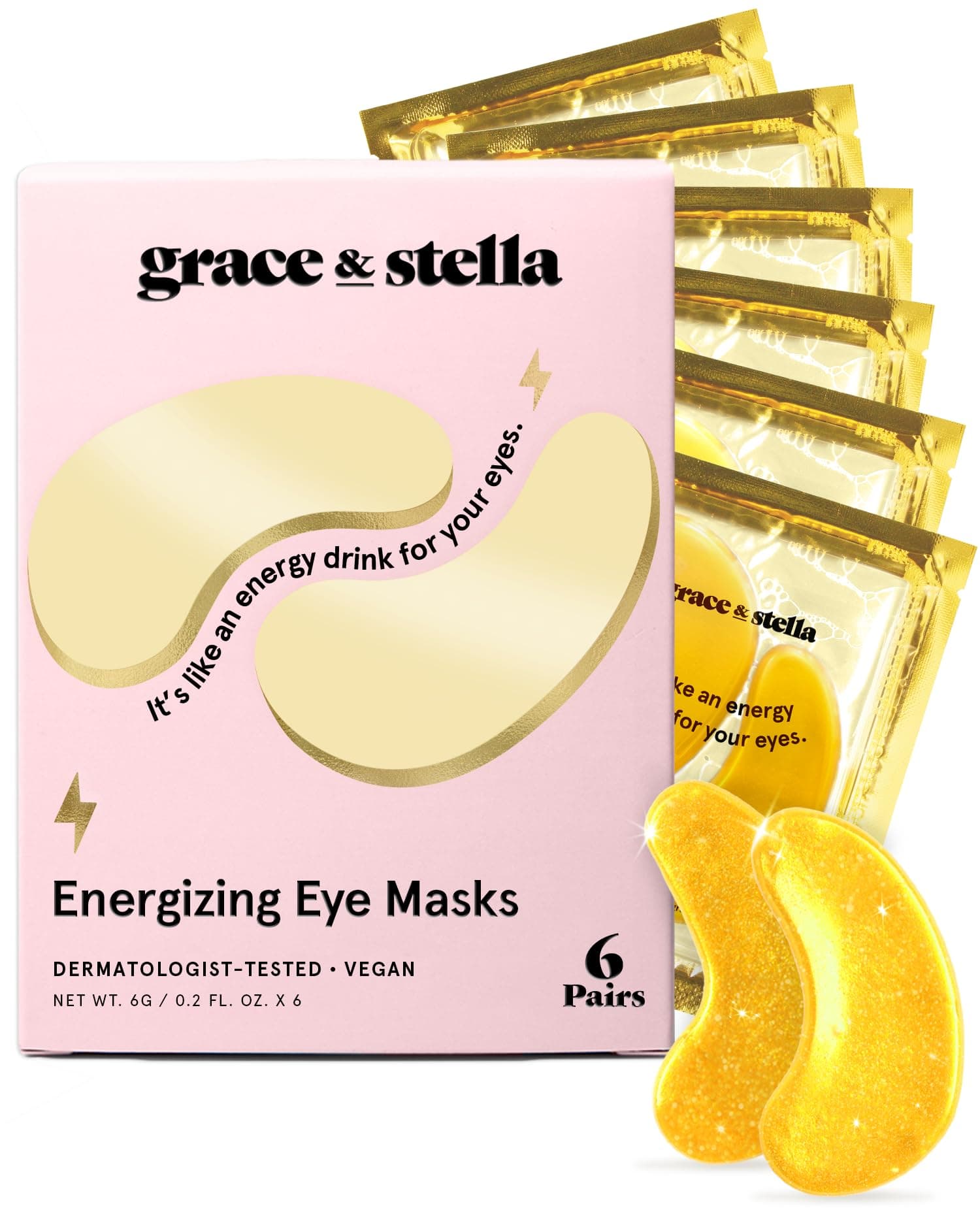 Award Winning Under Eye Mask - Teen Gifts, Gel Eye Patches for Dark Circles, Puffy Eyes, Wrinkles, Undereye Bags, Travel Gifts for Women - Vegan, Self Care (6 Pairs, Gold)