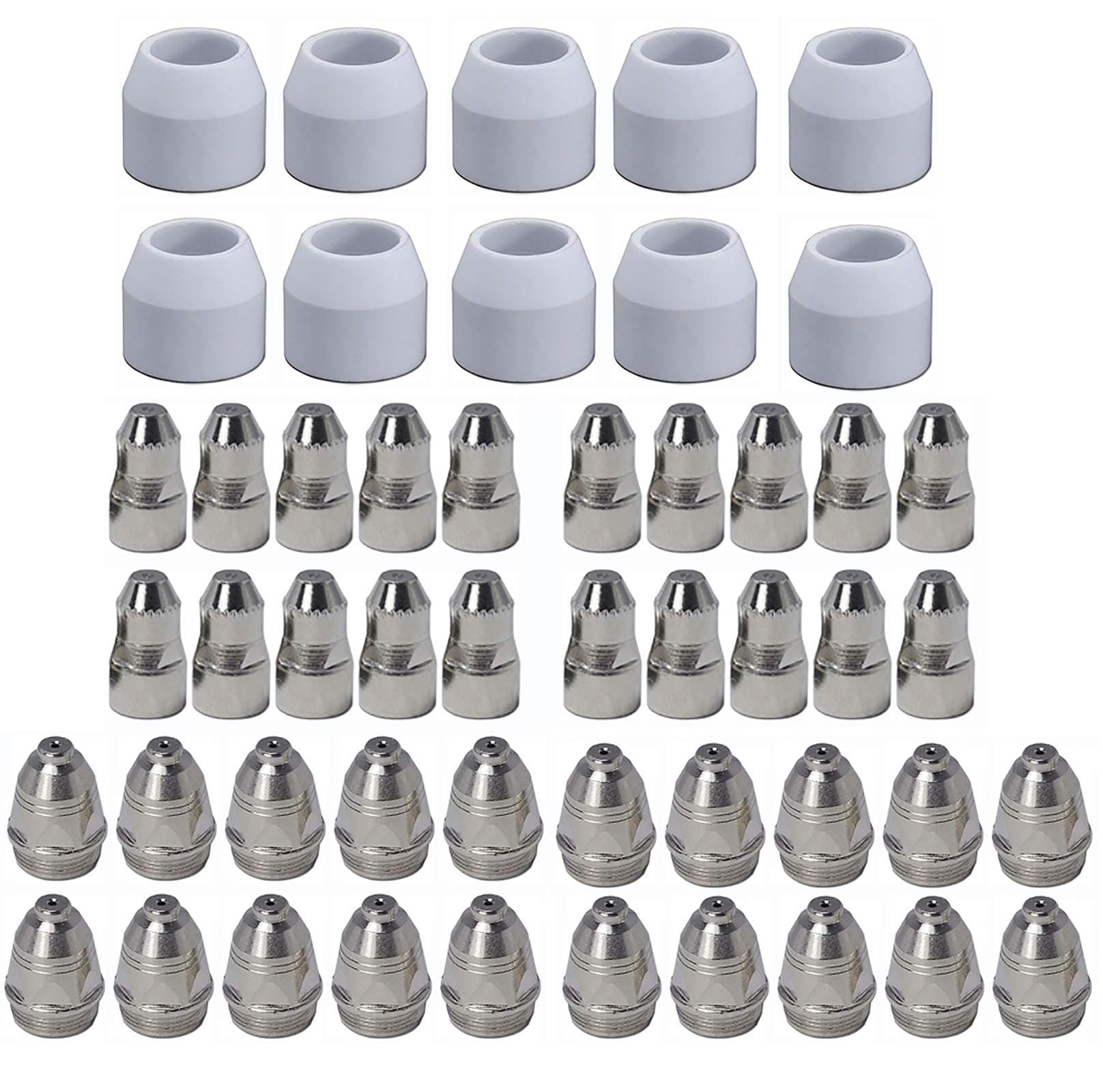 Plasma Cutter Consumables 50PCS P80 Plasma Cutting Accessories For Pilot Arc Non-touch Plasma Cutter Torch Gun P80 Electrode Nozzle Tip Cup 50PCS