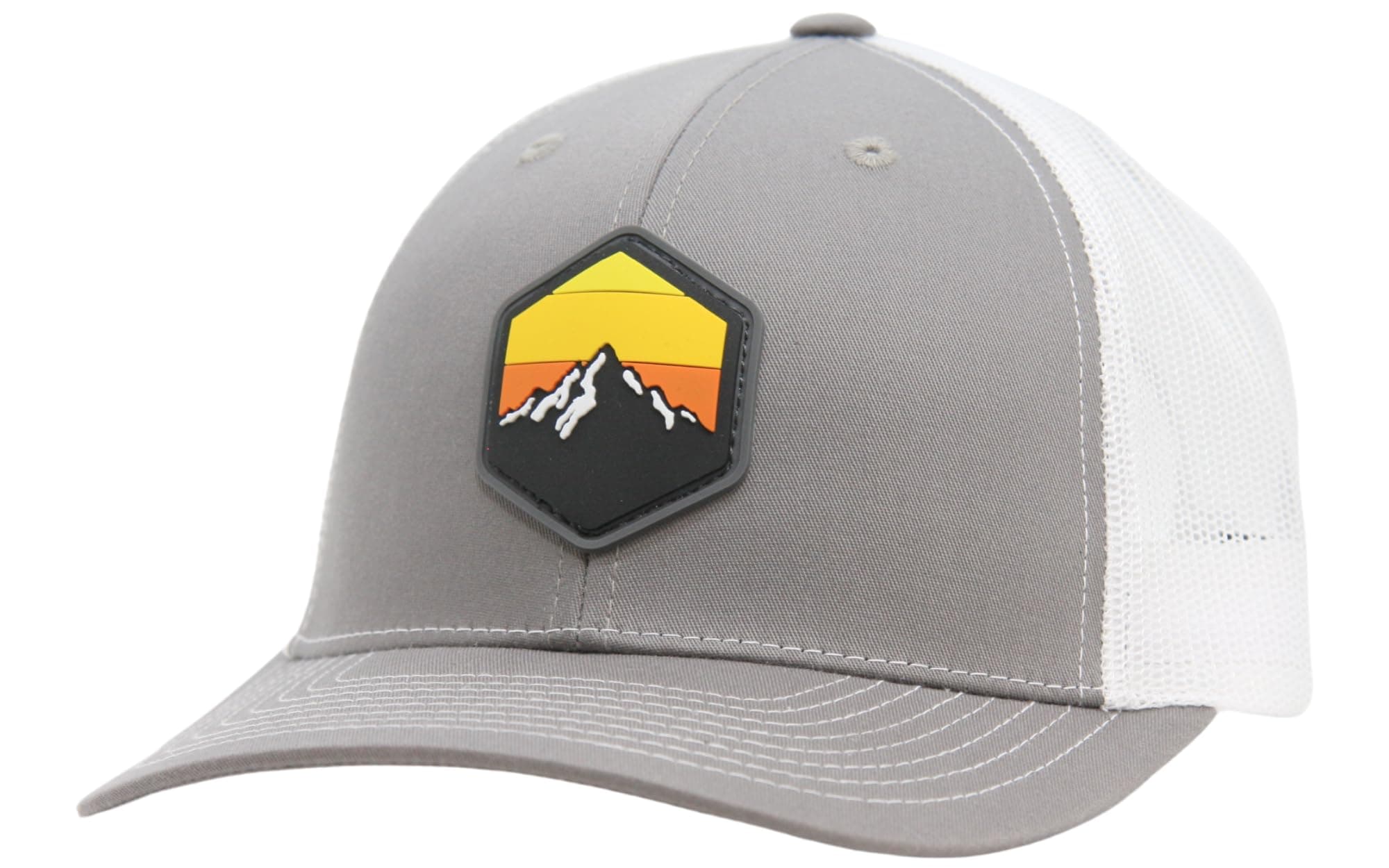 Trucker Hat [ Mountain Sky Design ] for Men and Women: Mid Profile Cap with Breathable Mesh Back and Adjustable Snap
