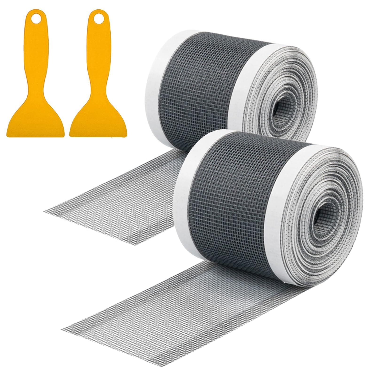 Disposable Hair Catcher - Mesh Stickers for Linear Shower Drain, 32.8 Foot Hair Stopper with Removal Tool, 2.75 Inch Width, 2 Pack