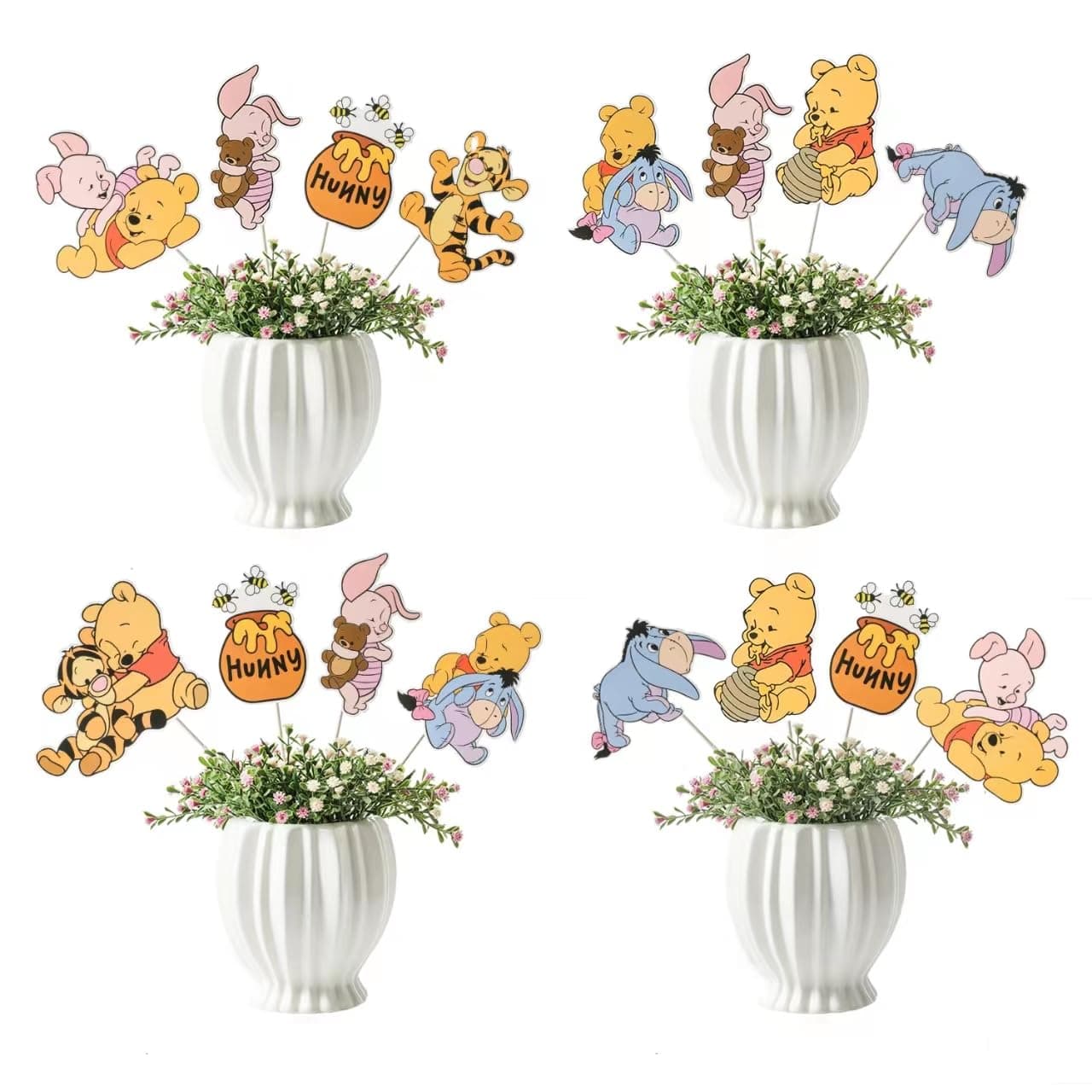 24PCS Bear Party Decorations,Centerpieces Decorations Stick Table Toppers For Birthday Party Supplies Decor Table Toppers