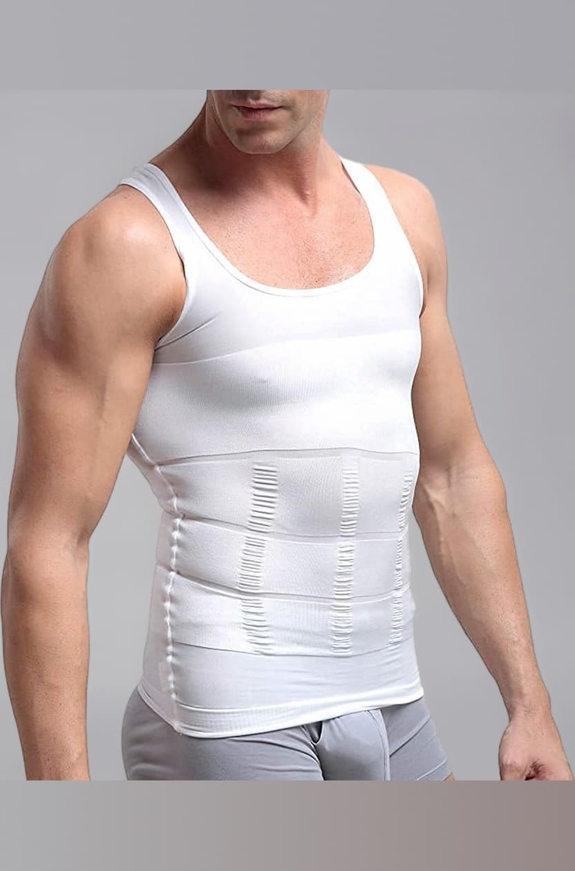 - Men Compression Shirt Slimming Body Shaper Vest Tummy Control Shapewear Abdomen Undershirt Gym Workout Tank Top