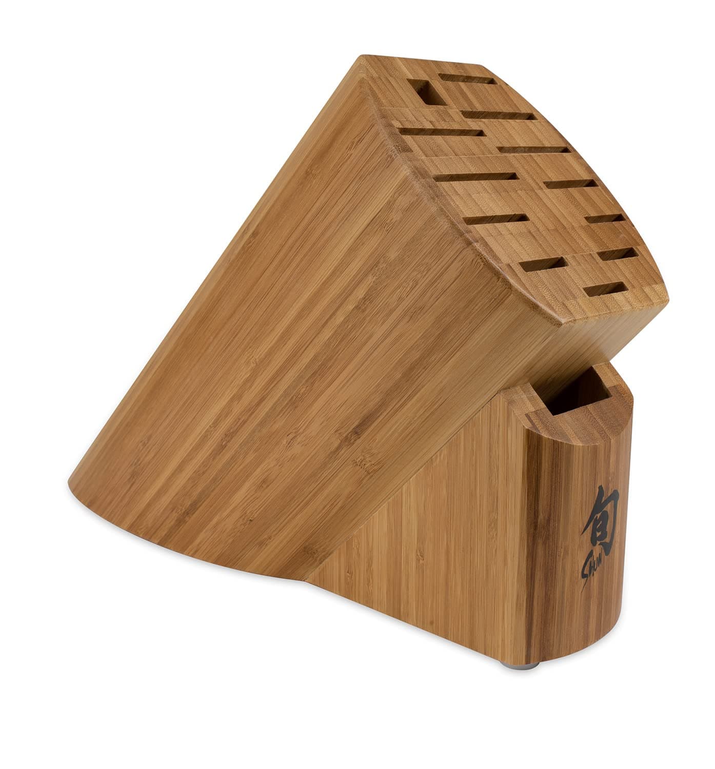 Bamboo Oval Knife Block, 13 Slot Large Knife Holder, Made from Genuine Bamboo, Kitchen Storage for Professional and Home Chefs