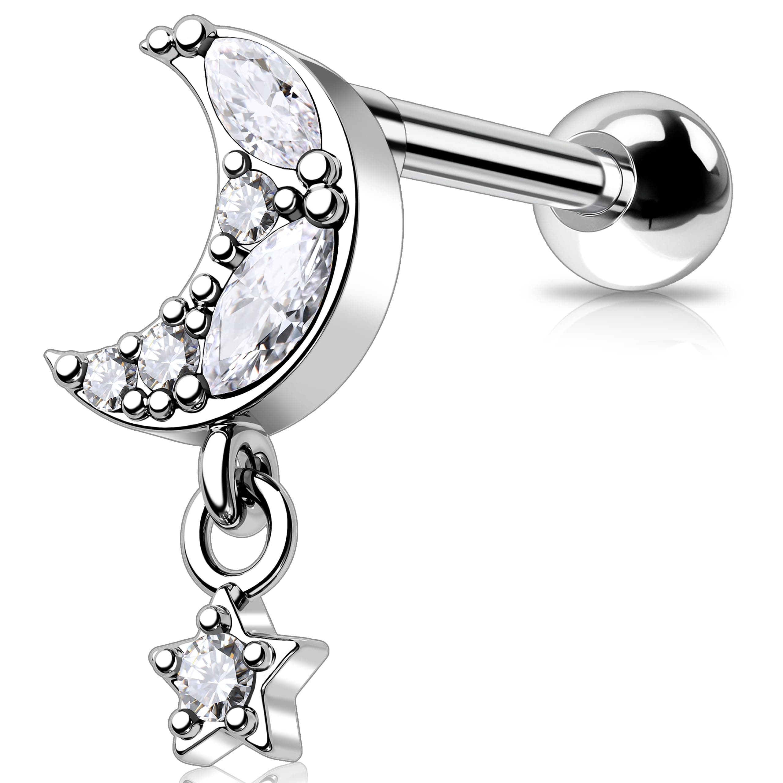 16G Helix Earrings Upper Ear Cartilage Earrings Stainless Steel 316L Tragus Piercing Jewelry Clear CZ Conch PIercing Jewelry Earrings Studs for Women Body Piercing Jewelry