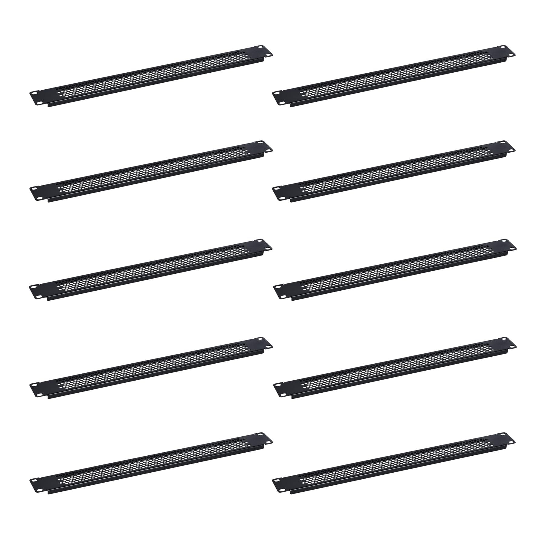 RackPath 1U Blank Rack Mount Panel Spacer with Venting (10 Pack) for 19in Server Rack Enclosure or Network Cabinet