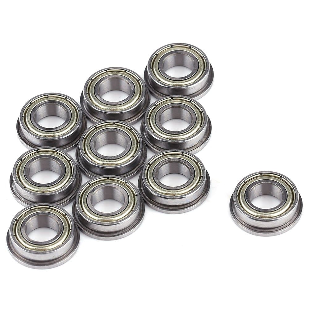 Yinroom Metal Shields Shielded Deep Groove Ball 10pcs F688ZZ Metal Steel Double Shielded Flange Ball Bearings 8 * 16 * 5mm For Motor