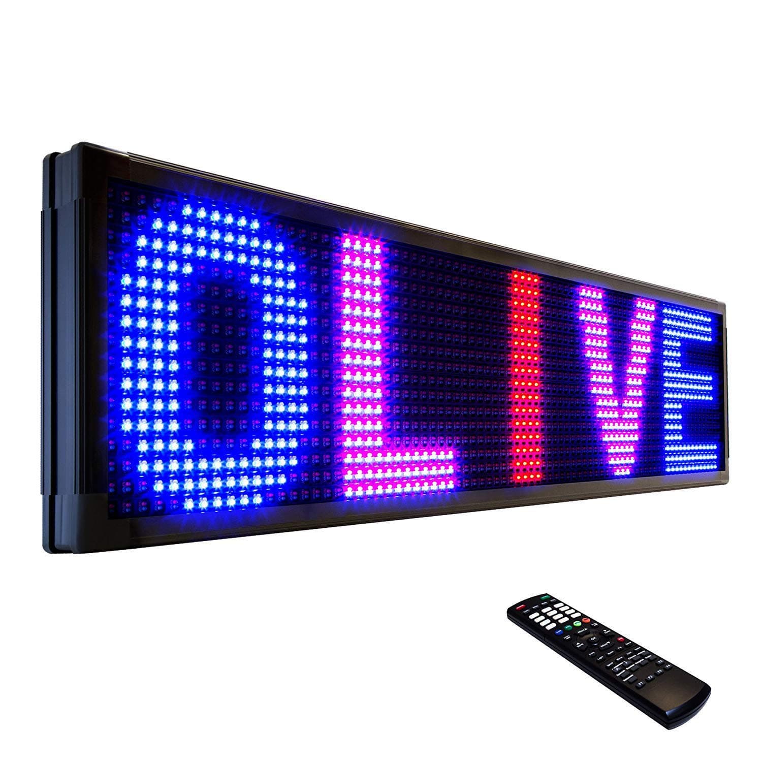 OLIVE LED Sign 3Color RBP, P26, 19"x69" IR Programmable Scrolling Outdoor Message Display Signs EMC - Industrial Grade Business Ad Machine.
