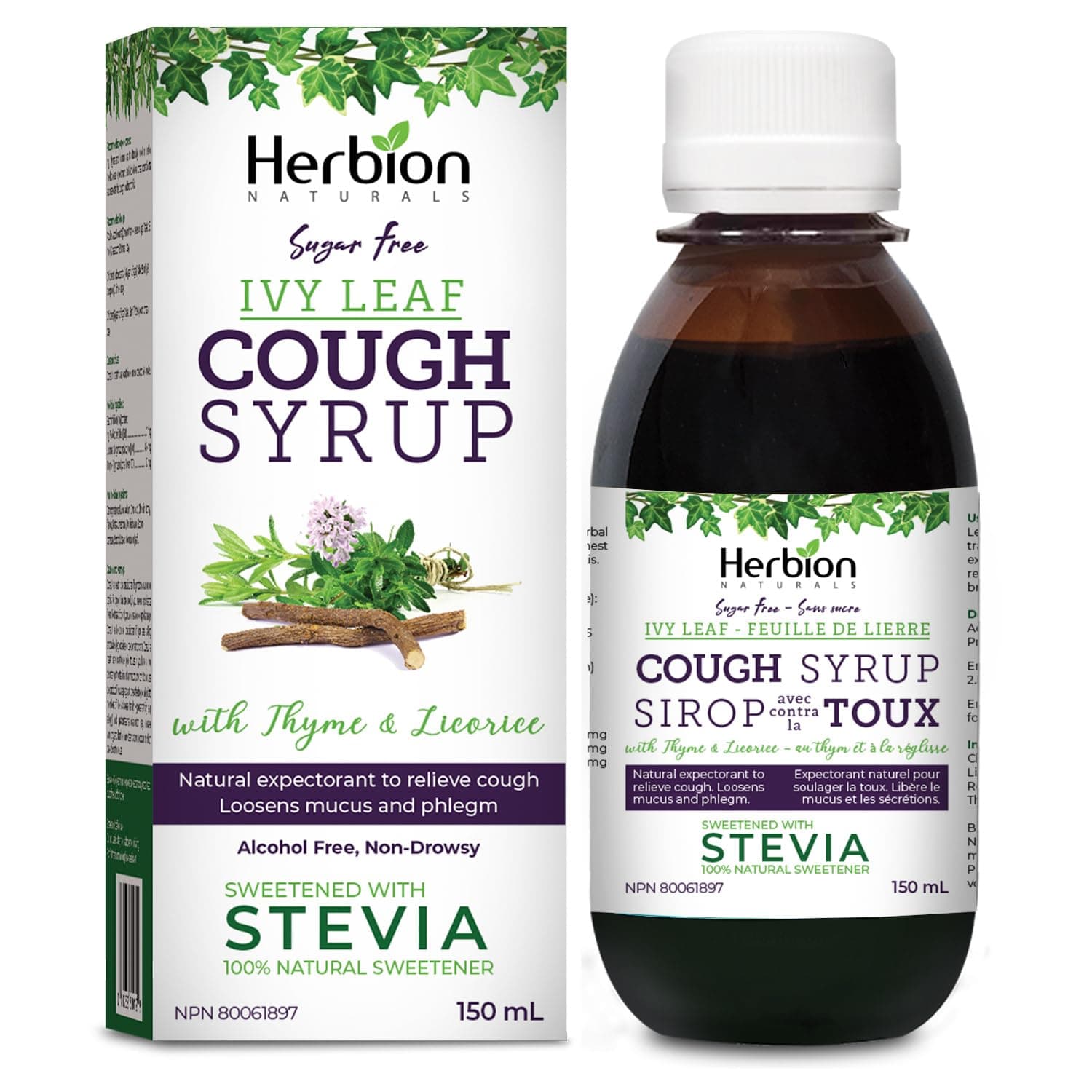 Herbion NaturalsIvy Leaf Cough Syrup with Thyme, Relieves Cough, for Adults and Children 4 Years and Above, 150mL
