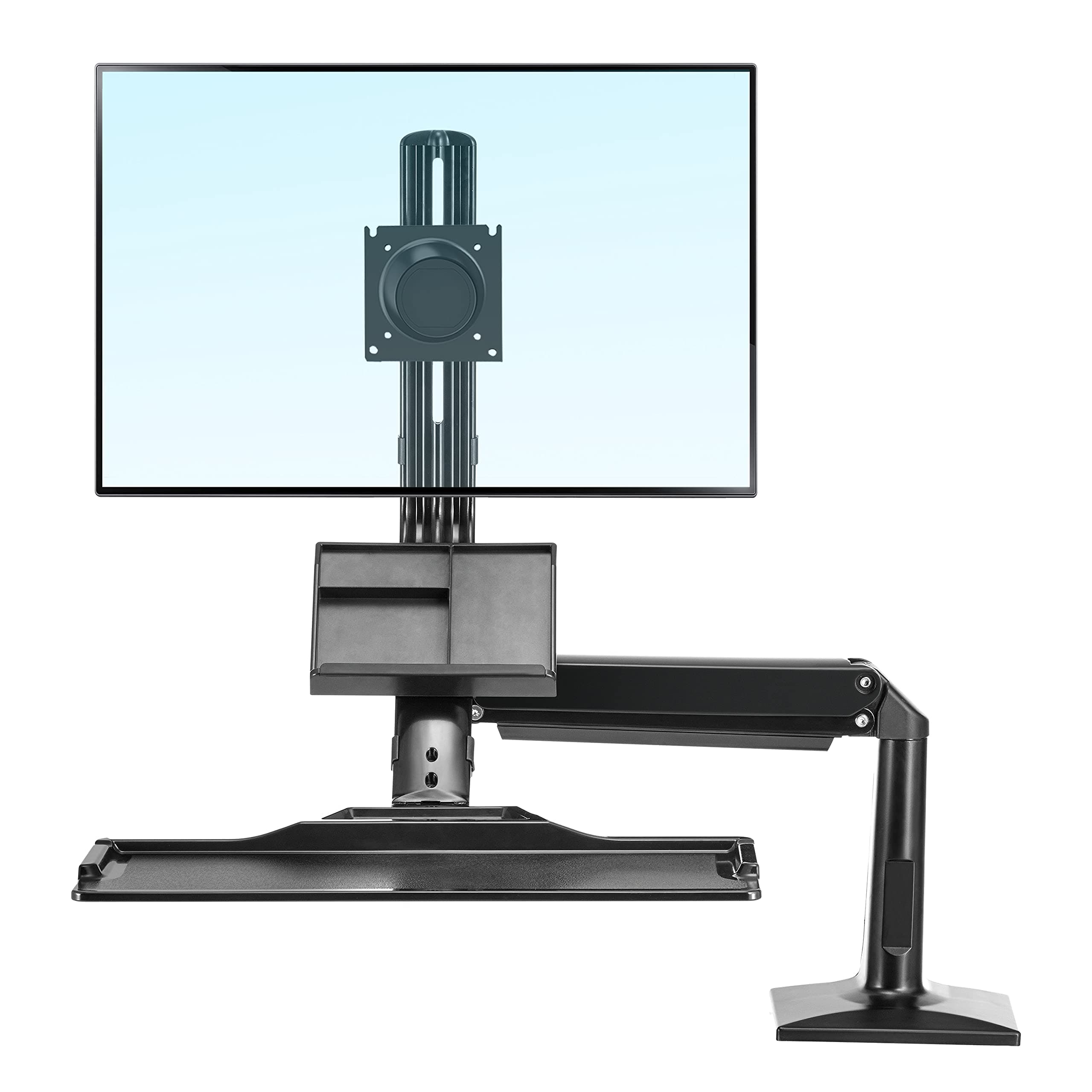 NB North Bayou Sit, Stand Desk Height Adjustable Computer Riser Monitor and Keyboard Mounts for 22-35in Monitor (Black)
