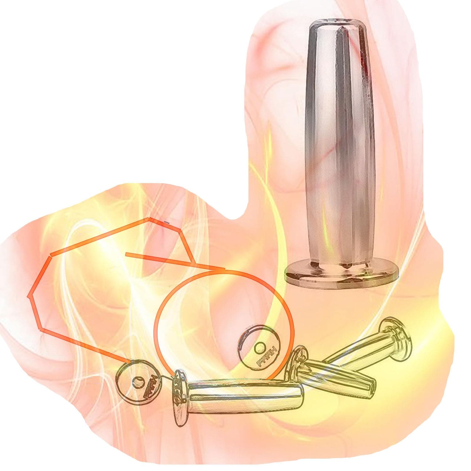 Smooth Stainless Steel Hollow Sounding Rod for Men, Male Special Stretcher for Easy Urination- HB07 (L)