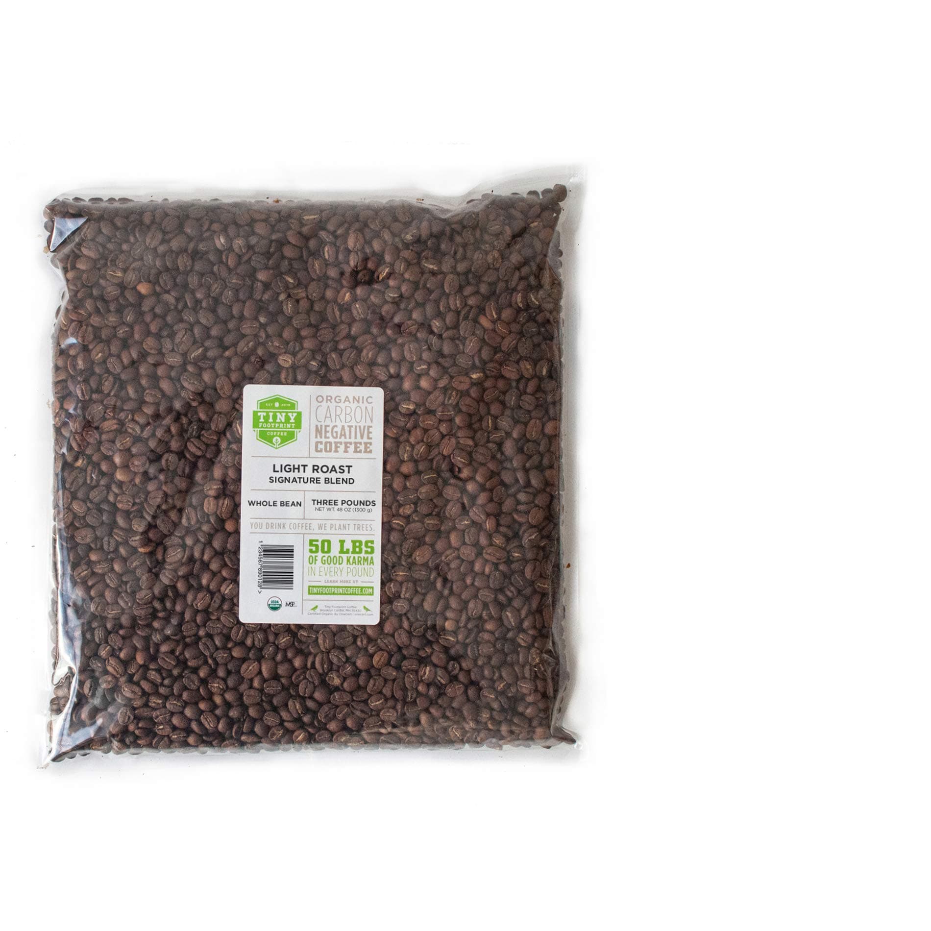 Tiny Footprint Coffee - Organic Signature Blend Medium Roast | Whole Bean Coffee | USDA Organic | Carbon Negative | 3 Pound