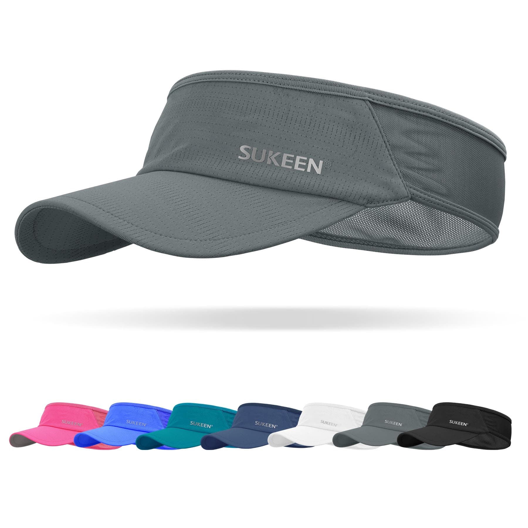 Sports Sun Visor Men Women Lightweight Packable Cooling Stretchy Visor Hat for Running, Tennis, Golf