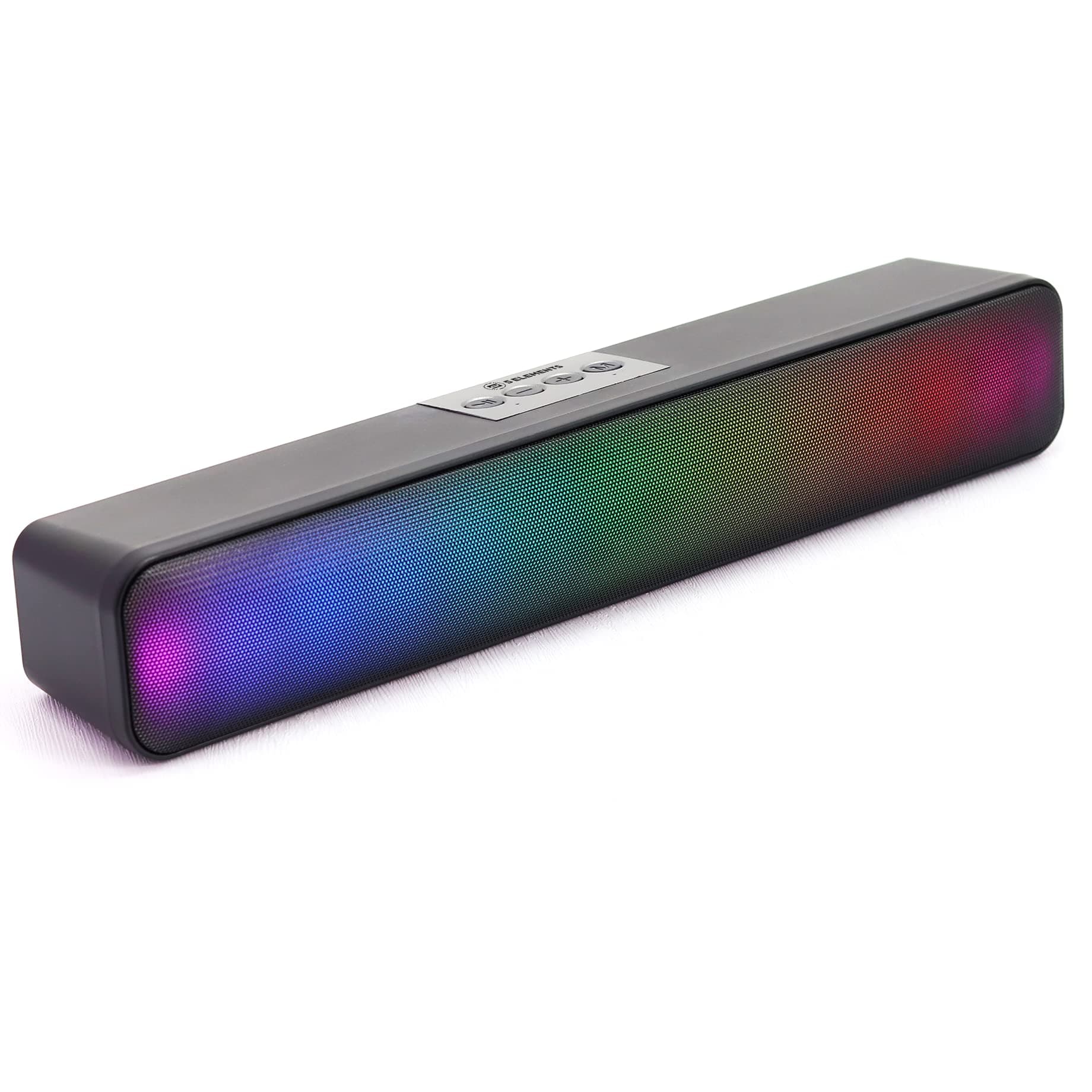 5Elements Starlight Portable Soundbar Bluetooth Speaker with 14W Output and RGB LED Rainbow Light Phone/TV/Laptop/Tablets/Projectors, Multi Modes Aux/TF Card/USB Drive & 2400mAh Battery