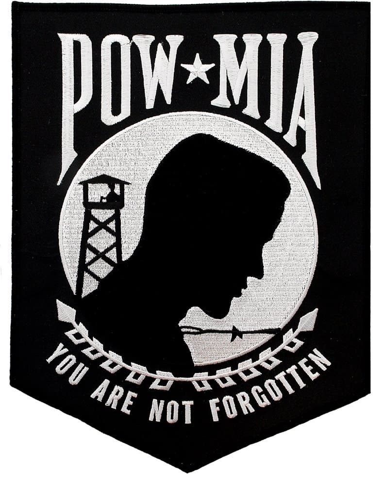 Large POW MIA Embroidered Patch Iron-On Vietnam War Prisoner of War Military Emblem