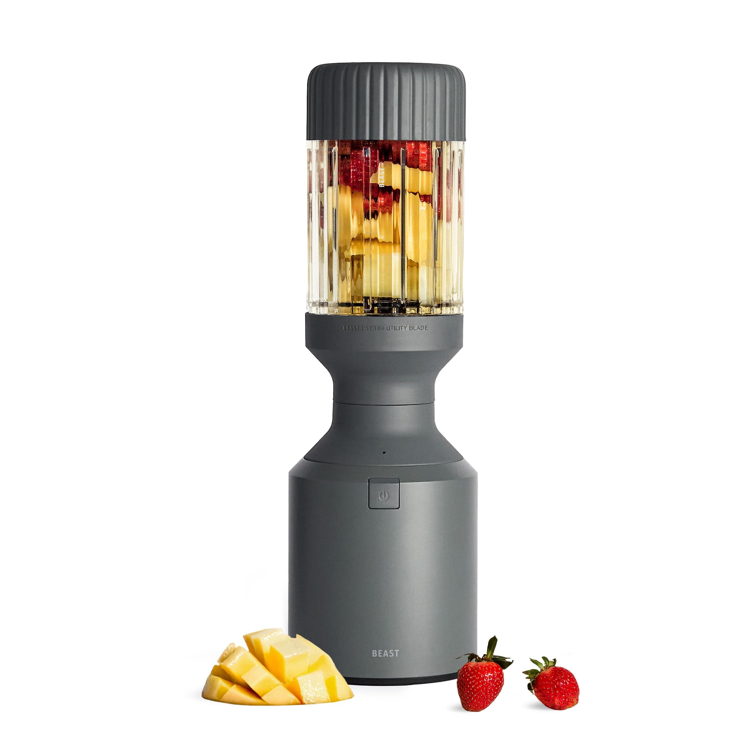 Mega 1200 | Premium Countertop Blender | Smoothies, Shakes, Sauces, Dips, Soups | Blends Ice and Frozen Fruit | Includes Extra Lids and Straw System | 1200W | (Charcoal, 120V)