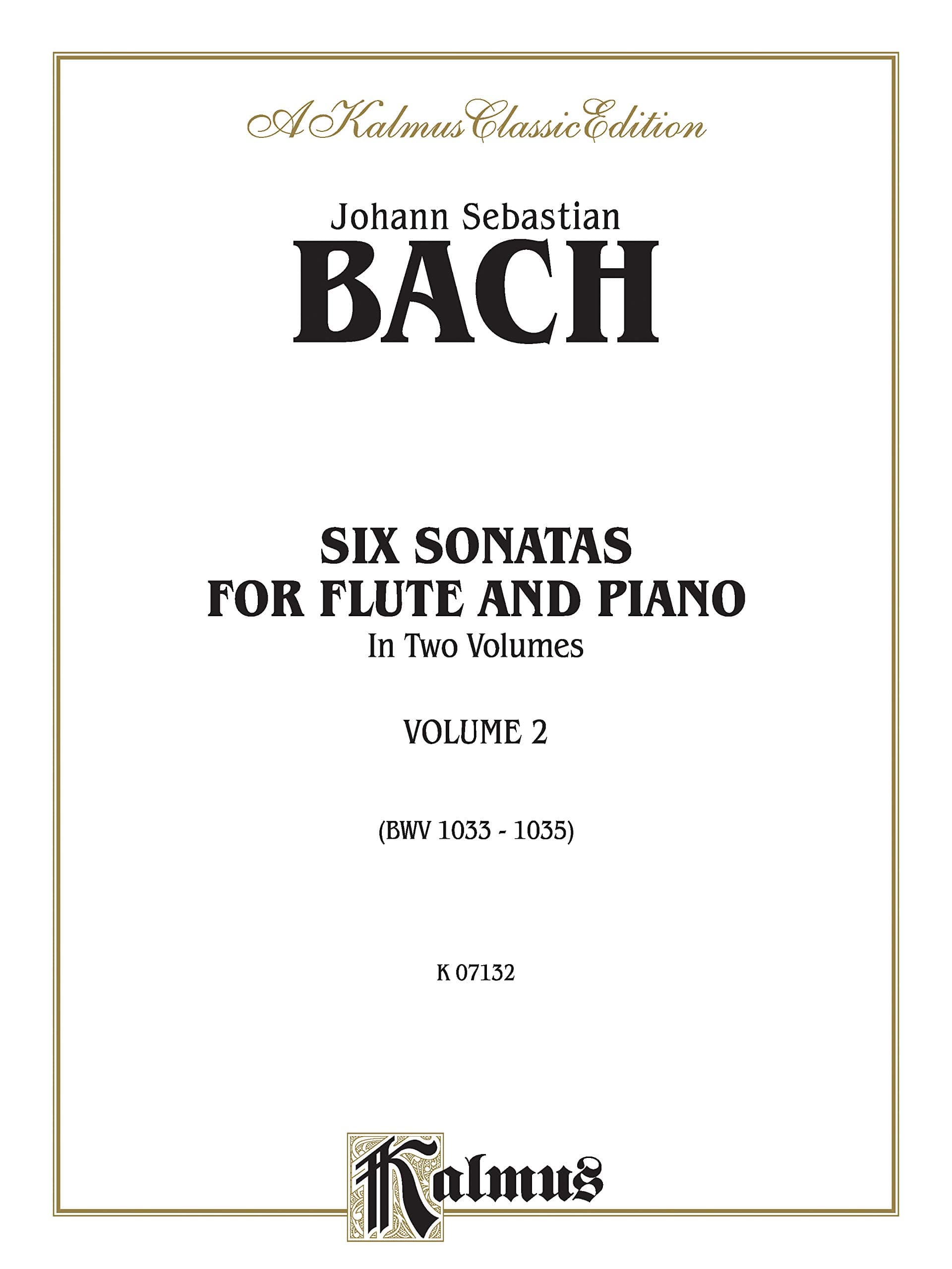 Six Sonatas, Vol 2: BWV 1033-1035 (Kalmus Edition, Vol 2)