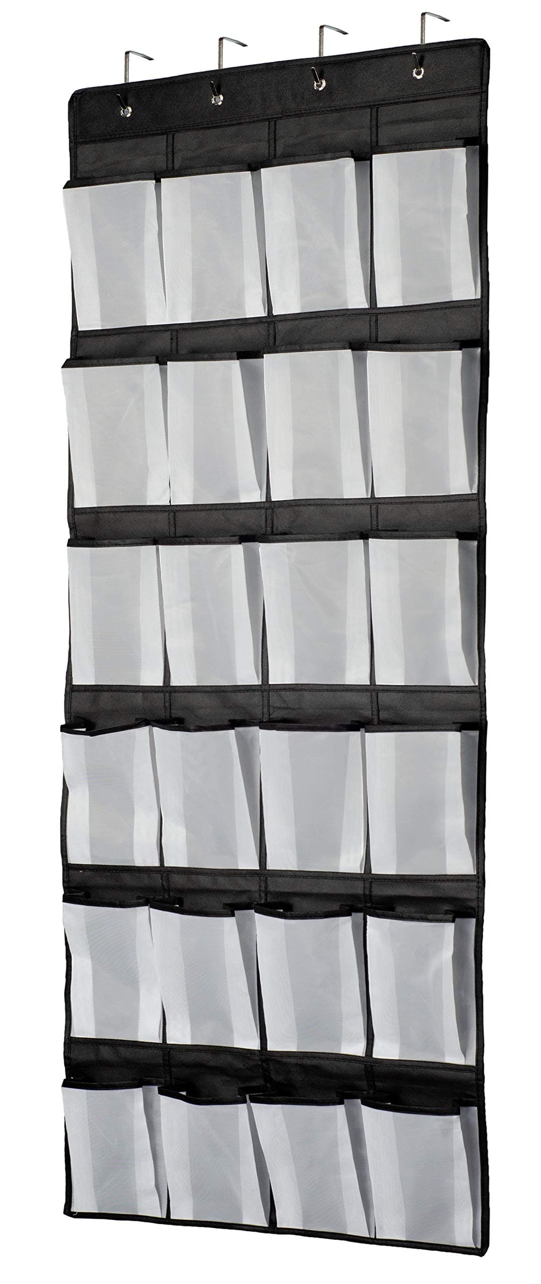 VOLKSLAND Hanging Shelf, Hanging Organiser Over the Door, Shoe Racks, 24 Large Mesh Pockets Storagehanger for Bedroom Bathroom Closet, 59 X 21.6, Black