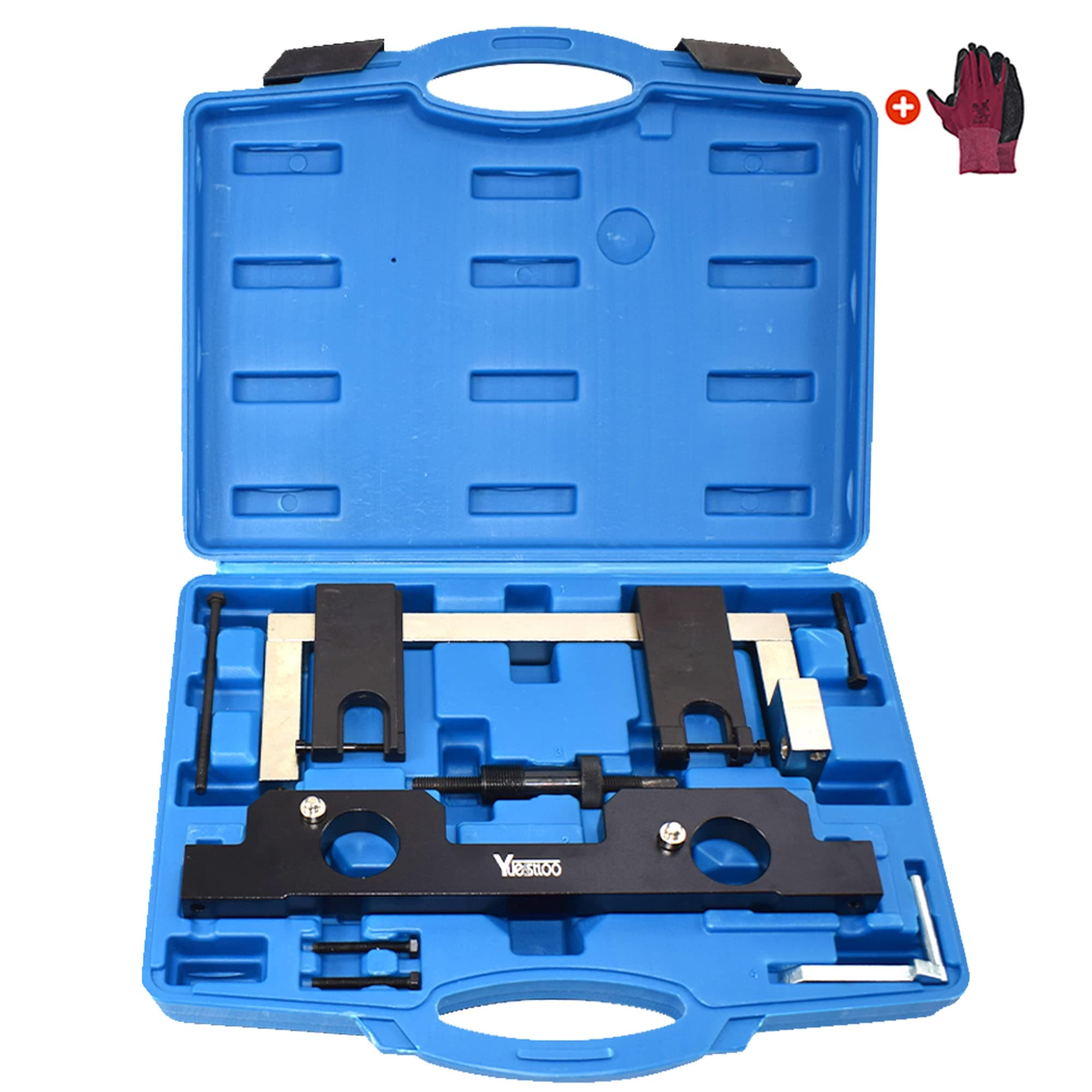 Yuesstloo Engine Vanos Camshaft Alignment Locking Timing Tool Kit, Compatible with BMW N20 N26, with Carrying Case & Gloves