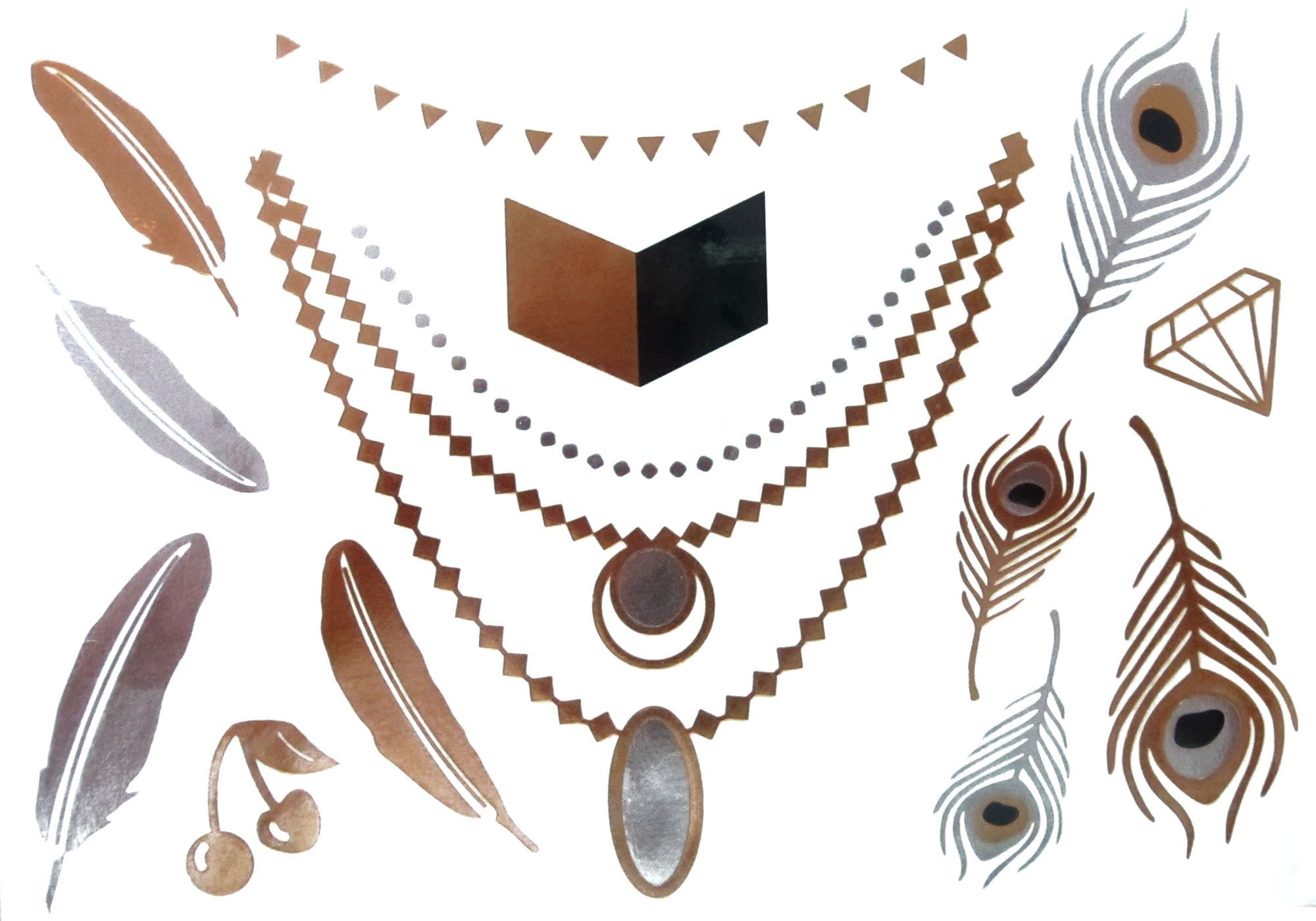 Flash Tattoo Sticker Metallic Gold Foil Temporary Tattoos