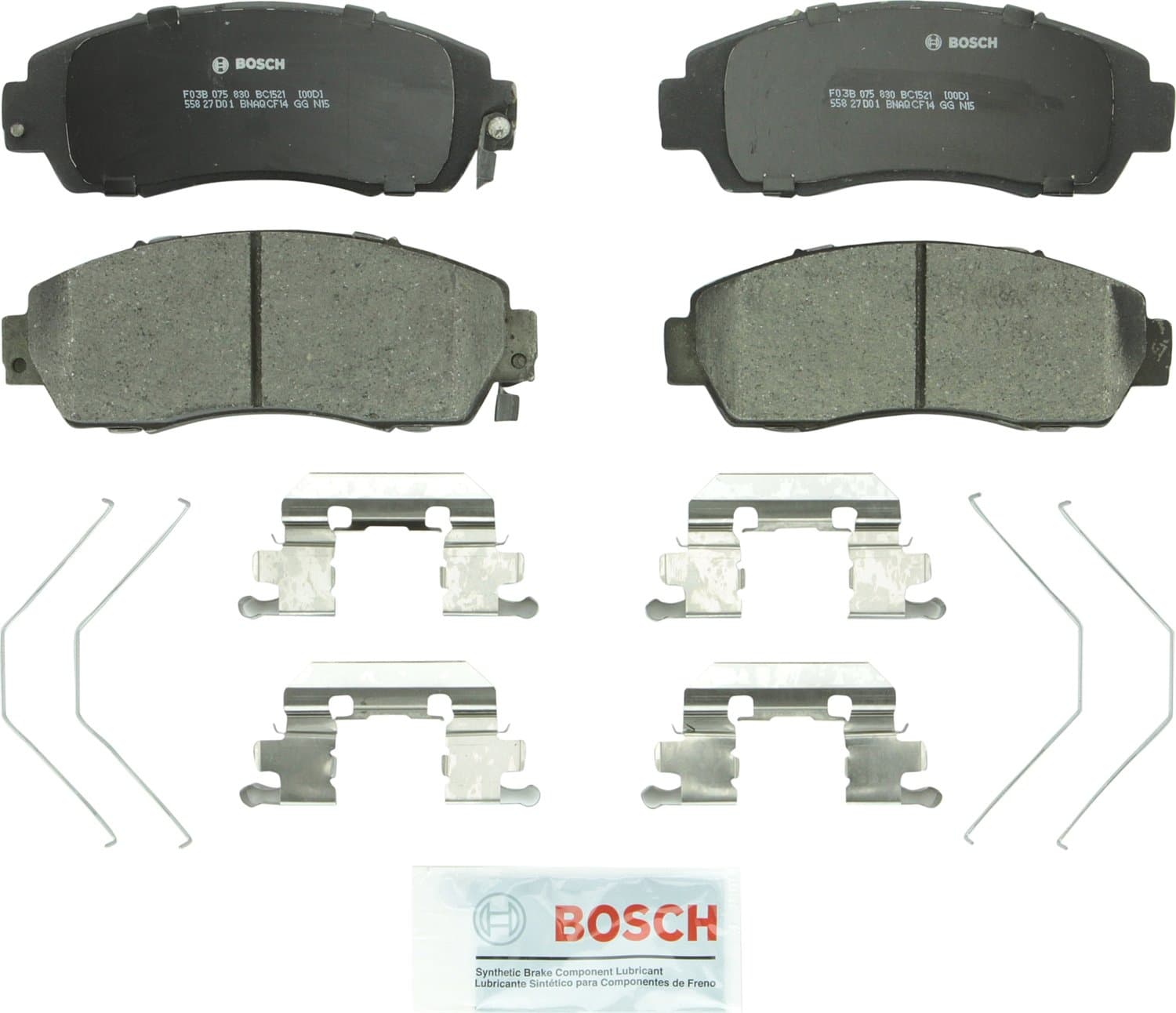 BOSCH BC1521 QuietCast Premium Ceramic Disc Brake Pad Set - Compatible With Select Honda Crosstour, CR-V, Odyssey; Subaru Legacy; FRONT