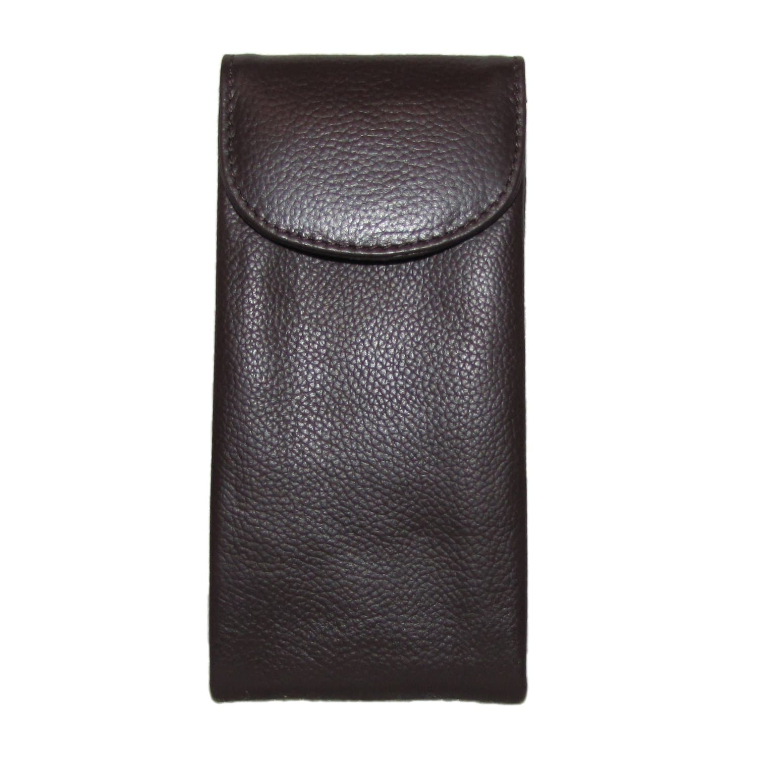 ili New York 6470 Leather Double Eyeglass Holder (Brown)