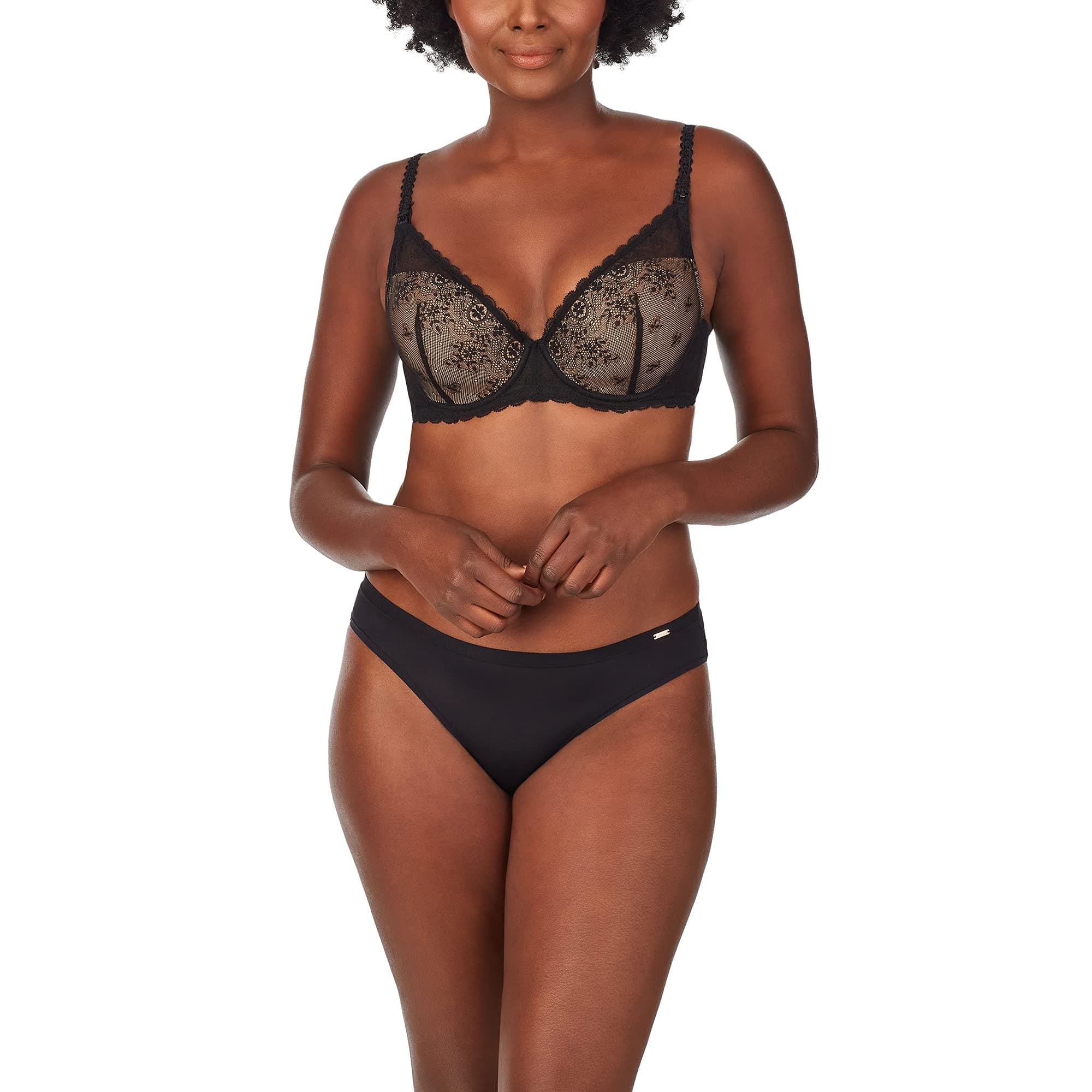 Le Mystere Women's Sexy Mama Nursing Bra, Lace Nursing Bra with Scalloped Trim and Adjustable Shoulder Straps