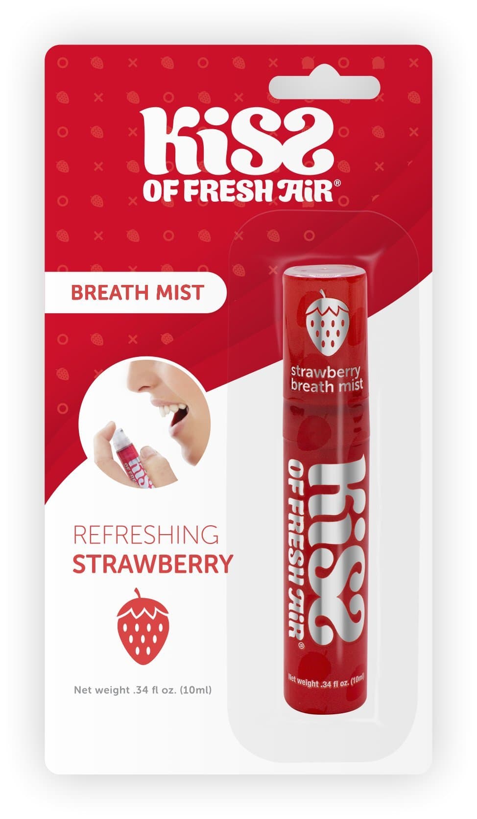 3 Kiss of Fresh Air Breath Mists Strawberry Breath Freshener