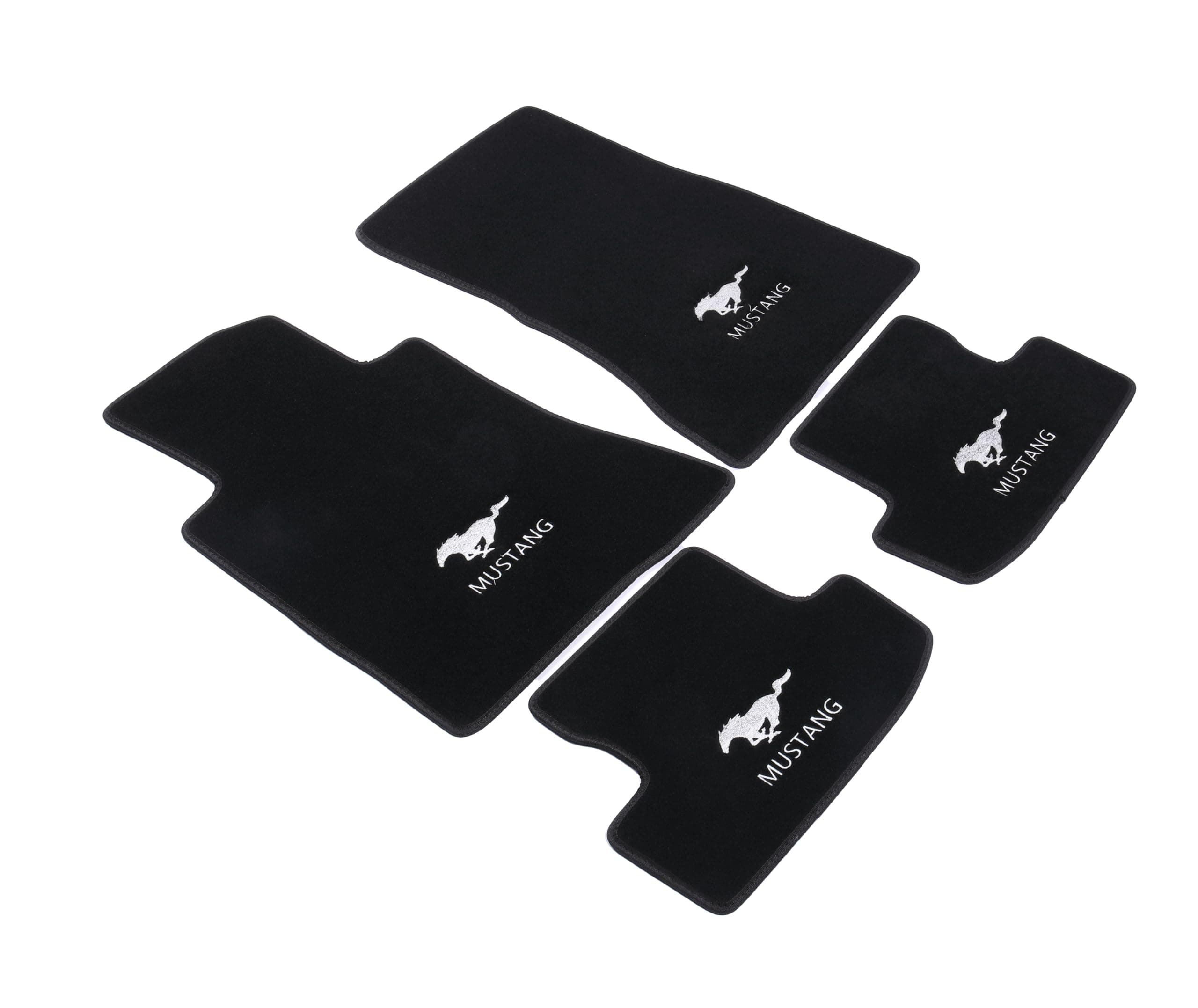 Custom for Ford Mustang 2015-2024 Carpet Mats Non-Slip Night Light Logo Full Coverage Easy to Clean and Install