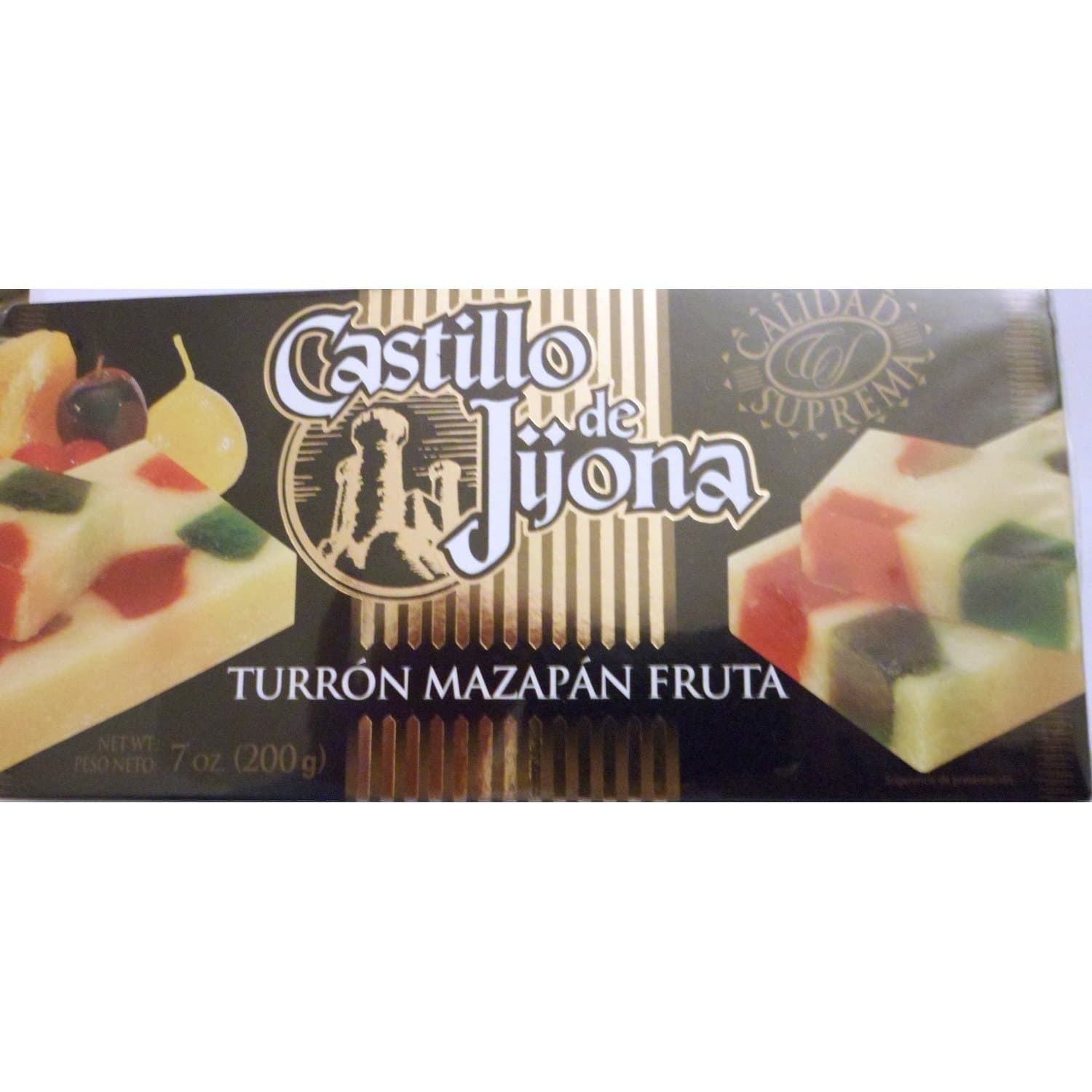 Turrón Mazapán Fruta Castillo de Jijona 7 OZ (200g) (Pack of 2)