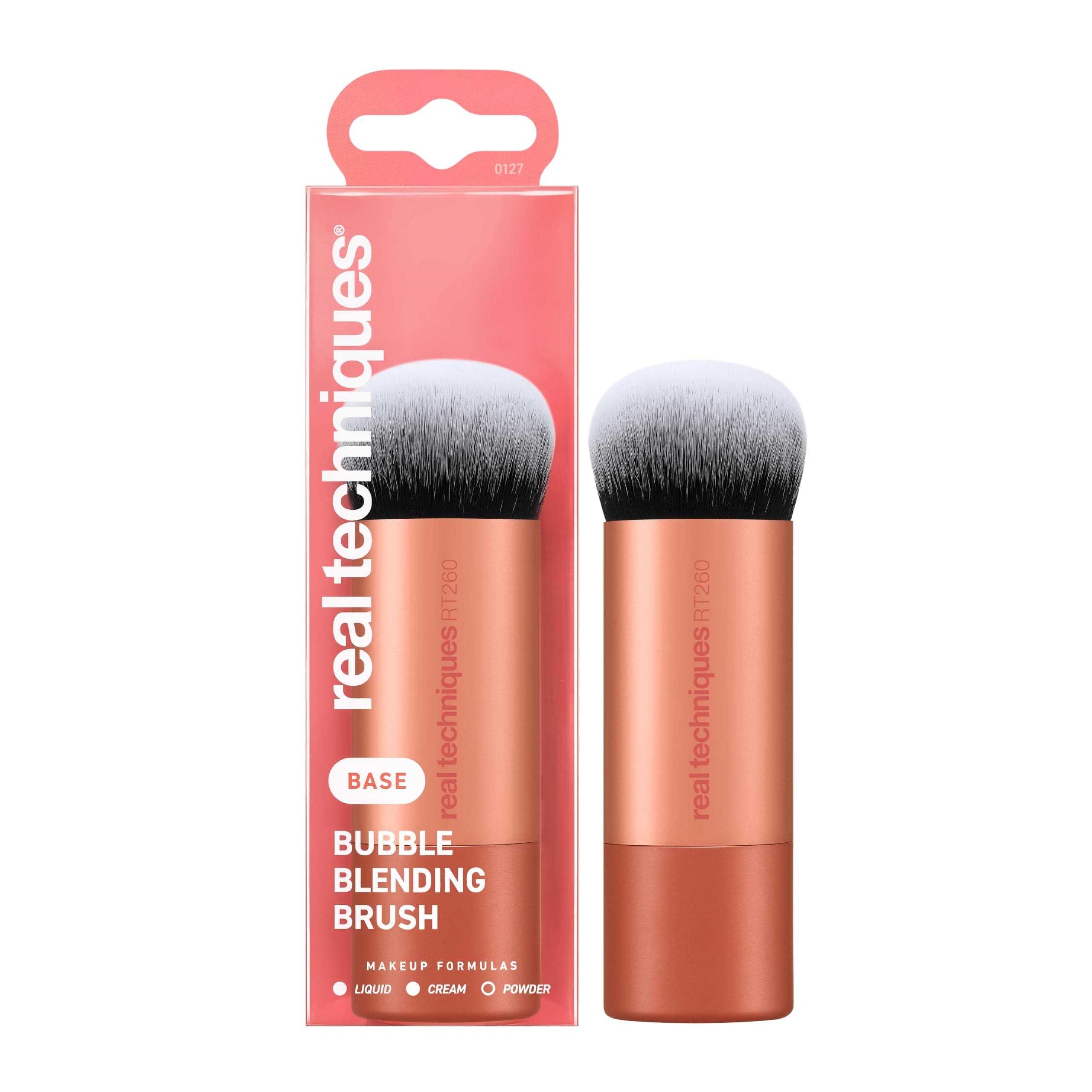 Bubble Blending Makeup Brush, Multipurpose Face Tool for liquid, cream, and powder products, with unique bubble head, synthetic bristles, vegan, cruelty-free, 1 count