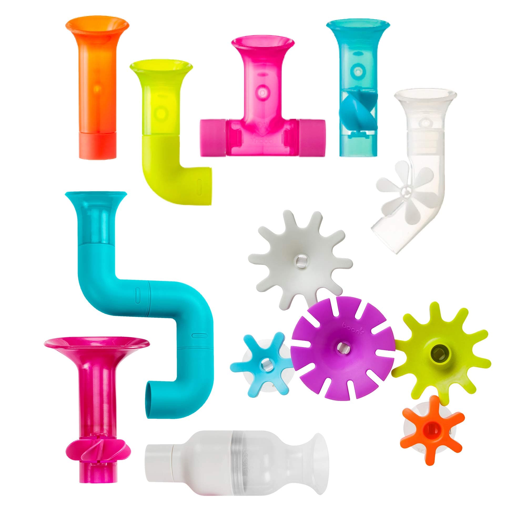 Boon Pipes Cogs Tubes Baby Bath Toy Bundle Bath Accessories for Babies and Toddlers Multicoloured Toddler Bath Toys for Boys and Girls Suitable for 1, 2, 3 & 4 Year Olds, Multi-Colour
