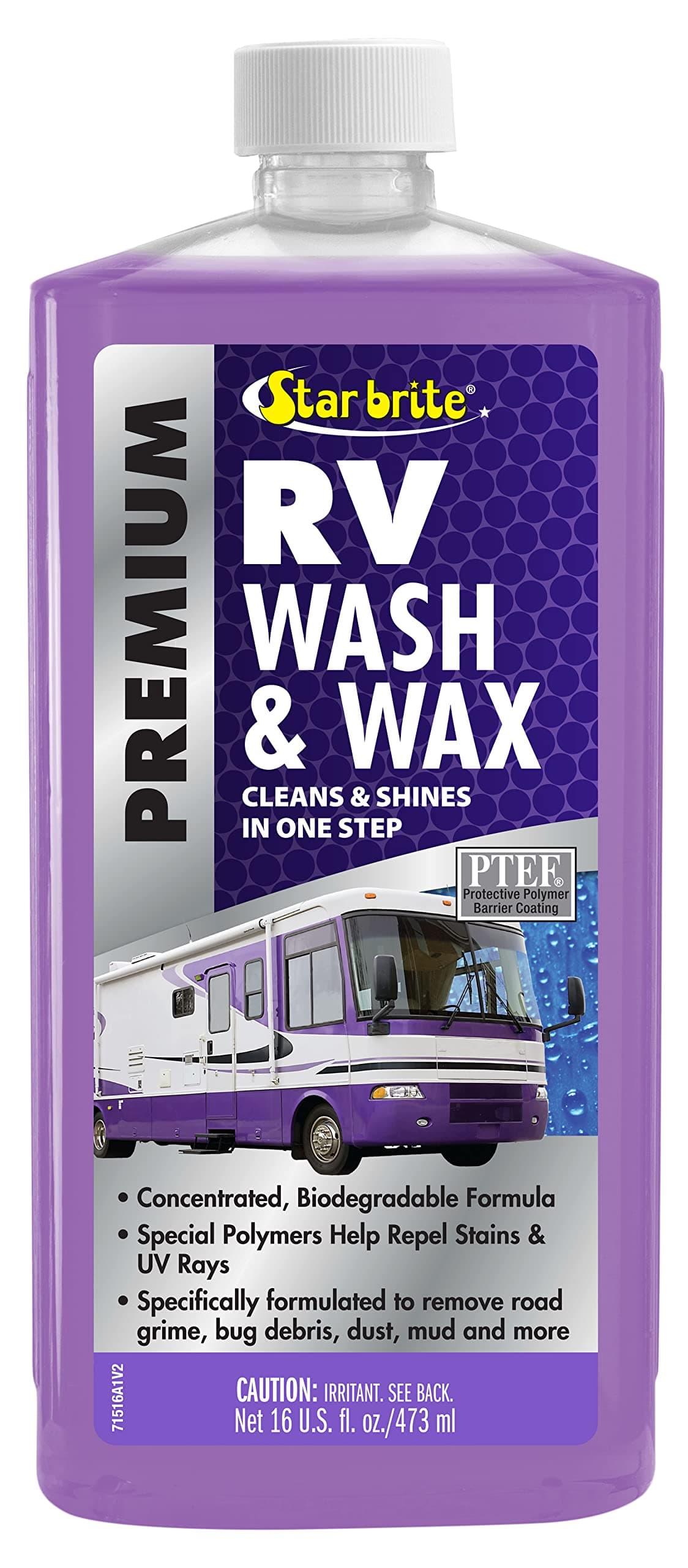 Star brite 071516P Premium RV Wash & Wax w/PTEF (71500) One Step Concentrated Cleaner - 16 oz