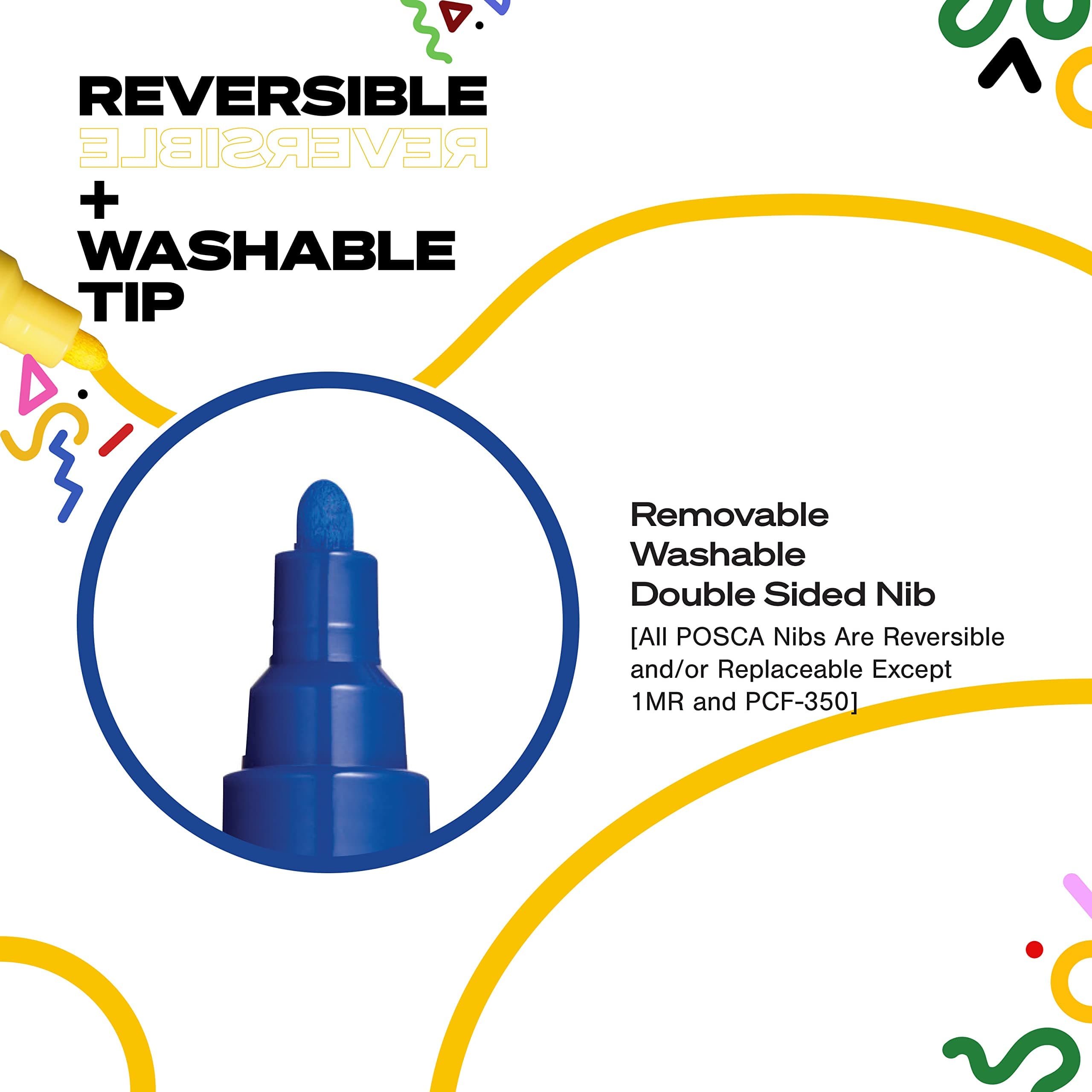 uni POSCA PC-5M Water-Based Paint Markers, Reversible Medium Tip (1.8-2.5mm), Cool Tone, 8 Pack