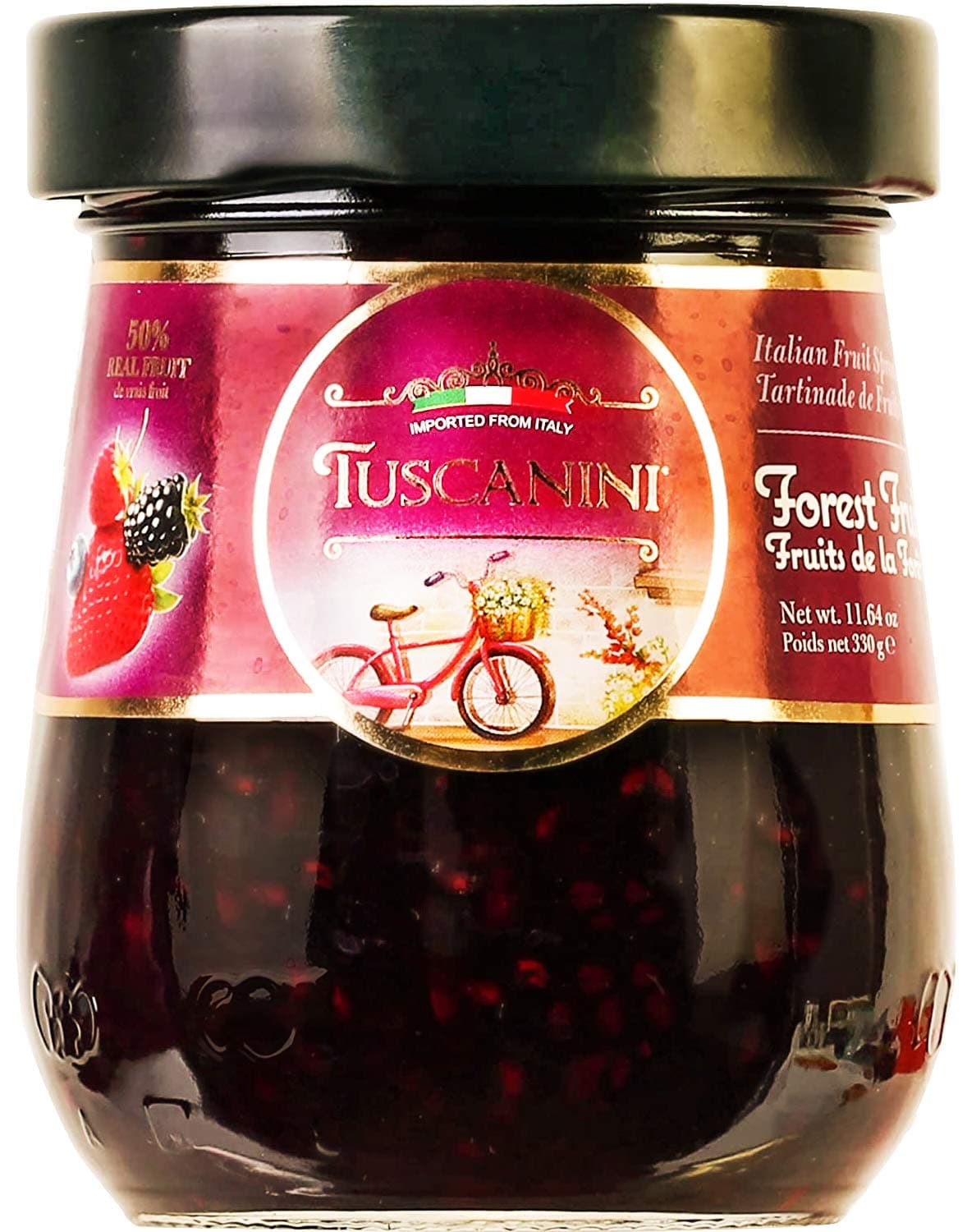 Tuscanini Premium Italian Forest Fruits Preserves, 11.64 oz Jar, Spreadable Fruit Jam, No High Fructose Corn Syrup, No Preservatives, Non GMO, Gluten Free