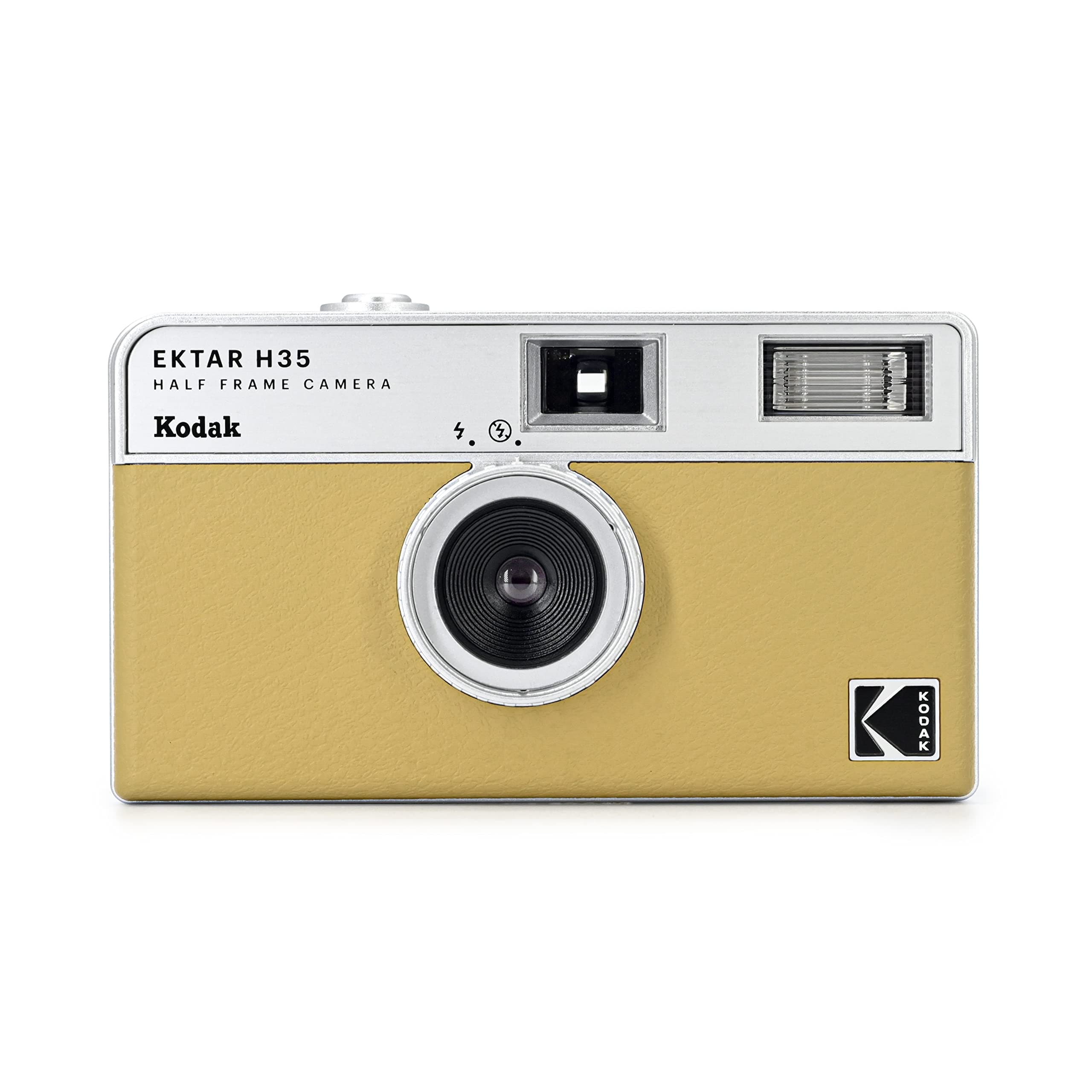 KODAK RK0104 EKTAR H35 Half Frame Film Camera, 35mm, Reusable, Focus-Free, Lightweight, Easy-to-Use (Sand) (Film & AAA Battery are not Included) Sand