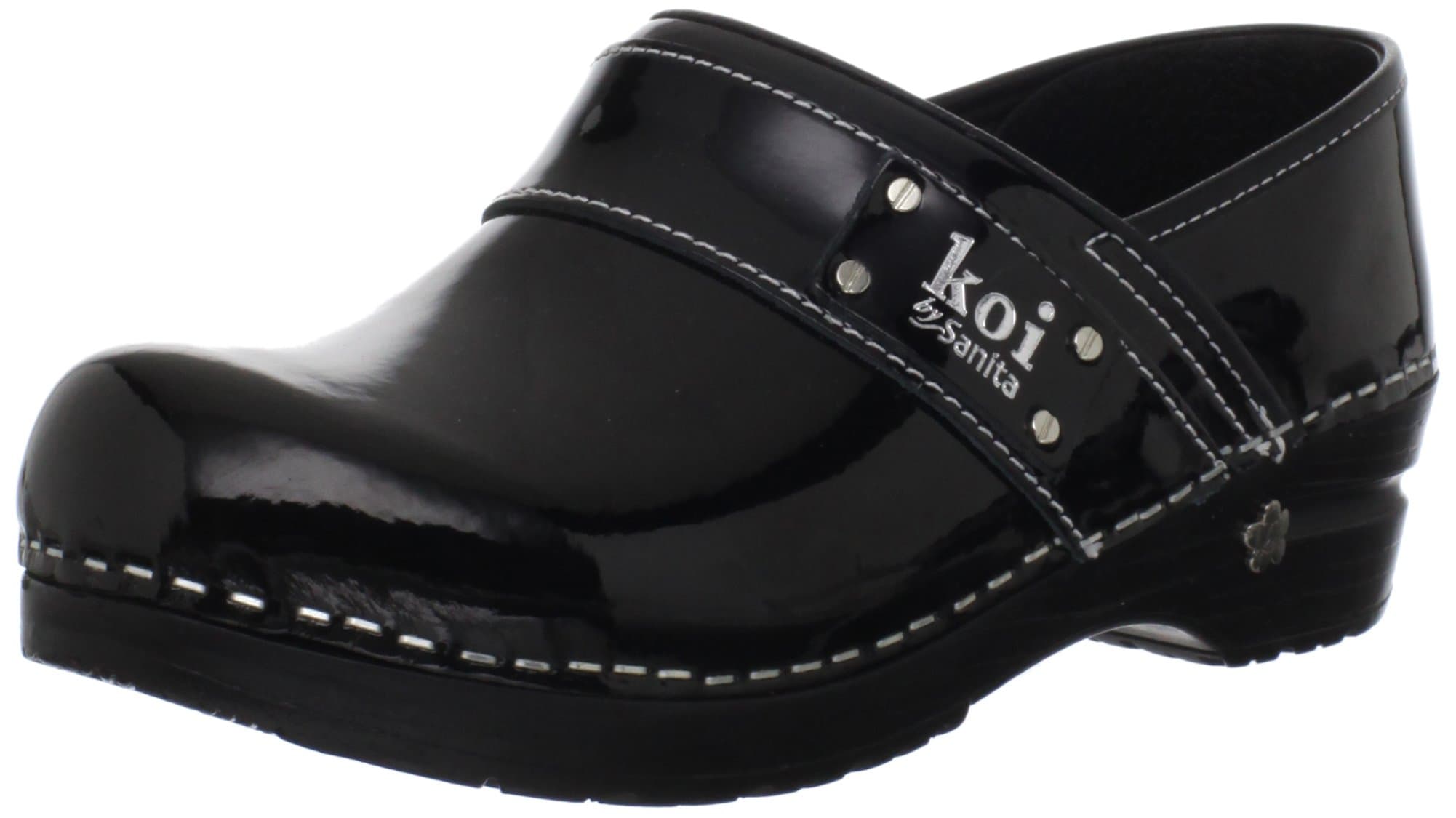 Lindsey Patent Leather Clogs for Women - Arch Support, Durable, APMA-Approved Slip-On Shoes