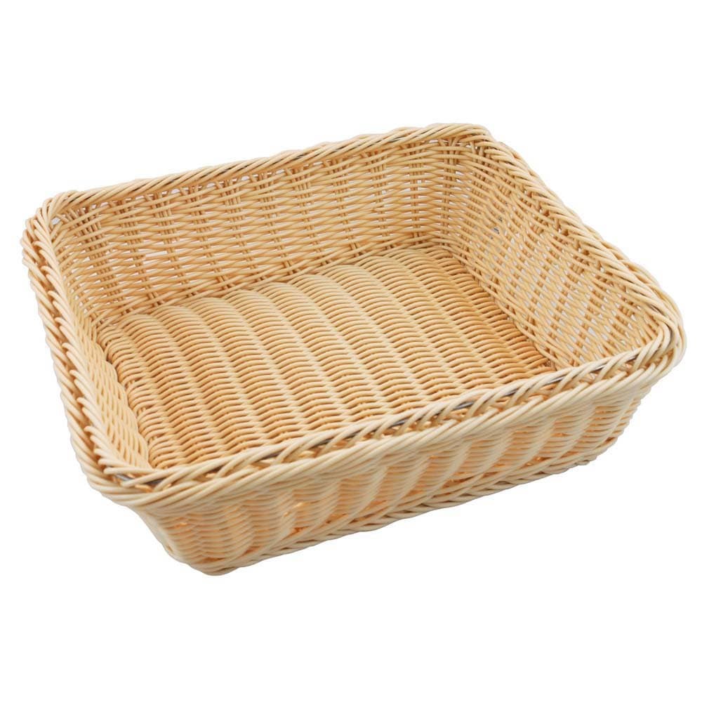 Paderno World Cuisine 4-Inch High Polyrattan Bread Basket, 2/3 Hotel Pan Size