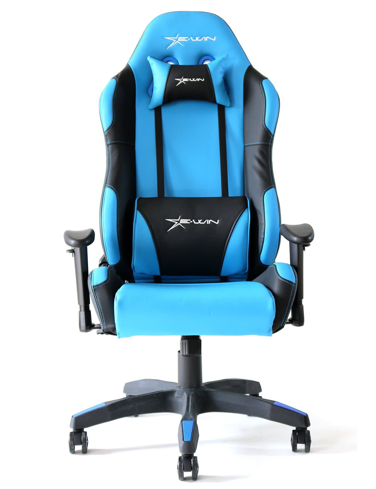 Ewin Chair Calling Series Ergonomic Office Computer Gaming Chair with Pillows-CLC (Black/Cyan)