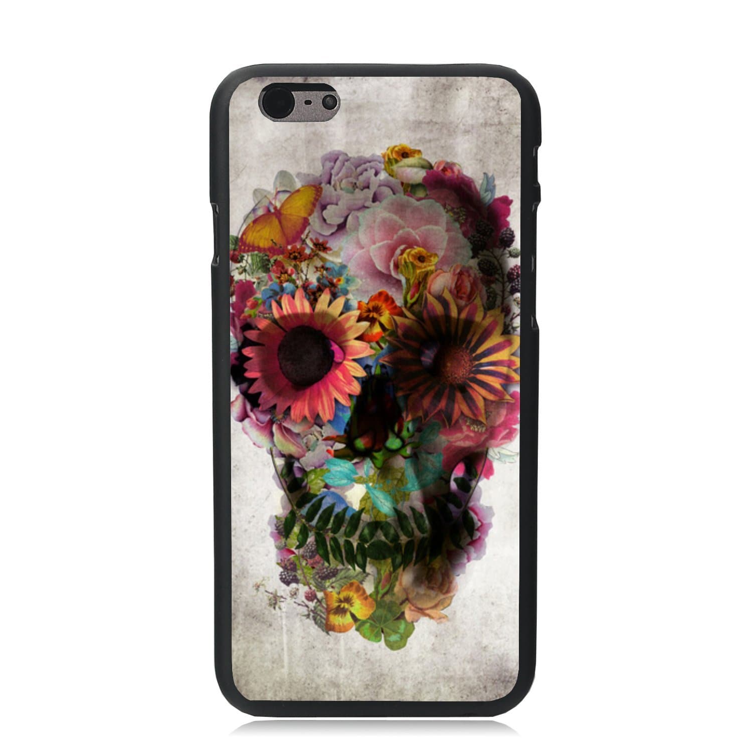 iPhone 6 6S Case, Elonbo TM Colorful Cute Sunflower Skull Design TPU Frame Hard Back Case Cover Skin For 4.7" iPhone 6 6S
