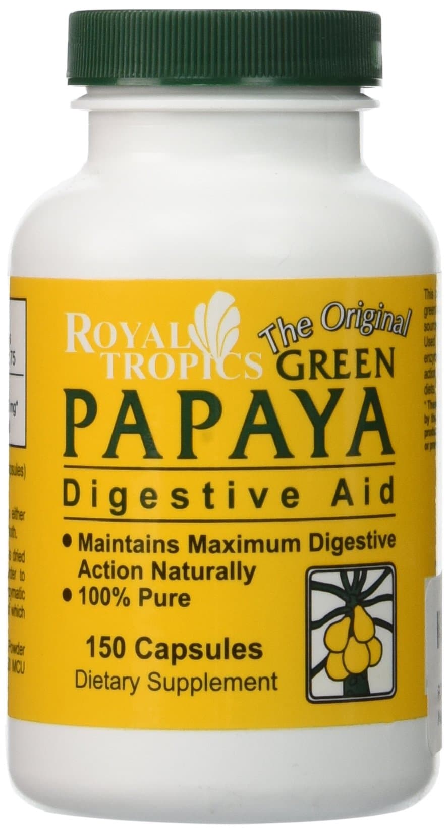 Royal Tropics The Original Green Papaya, Digestive Aid, 150 Capsules