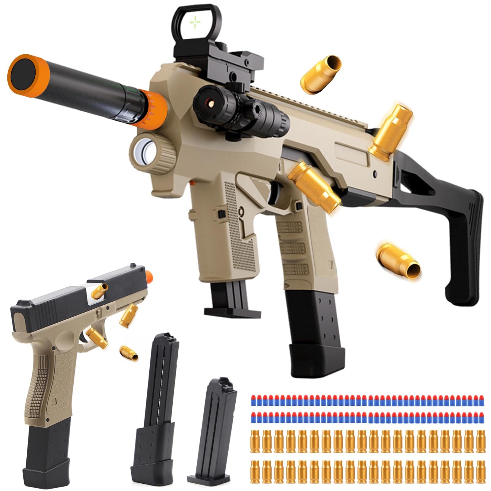 - Bugrtey Two Modes Toy Gun Shell Ejecting Rifle with 80 Soft Bullets 40 Shells 2 Clips Soft Bullet Toy Guns Outdoor Shooting Games Christmas Halloween Birthday Gifts