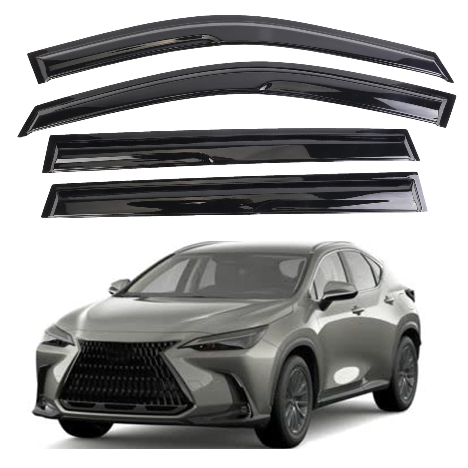 AUTOTOP4PCS Window Visors Vent Deflectors Sun Rain Guards Fit Lexus NX 2022 2023 2024