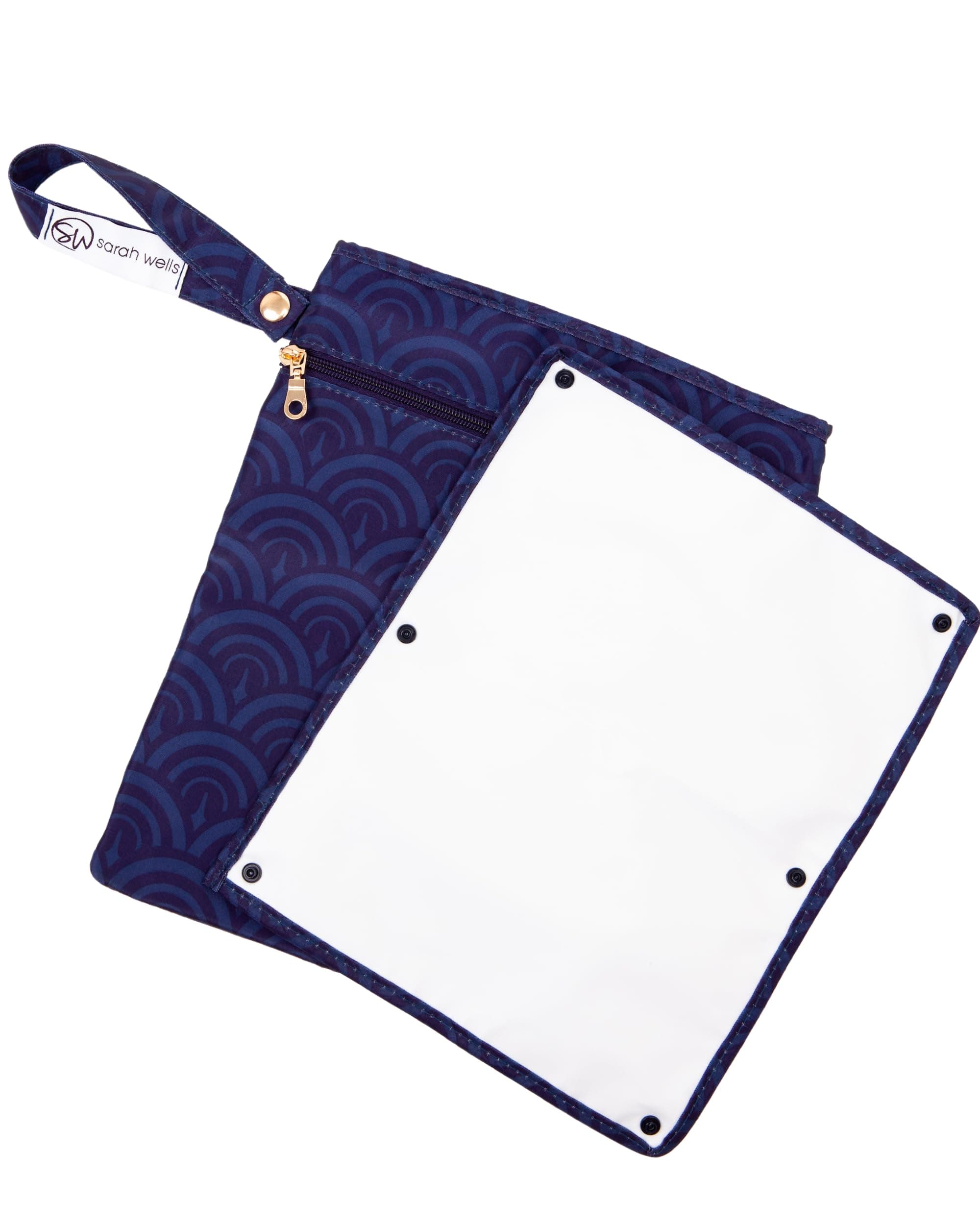 Sarah Wells Pumparoo Wet Dry Bag for Breast Pump Parts – Compact Organizer with Waterproof Pocket, Staging Mat & Fridge Hack – Machine Washable Pumping Accessory (Deco)