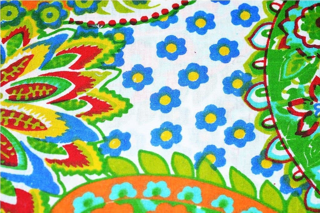 45" Width Floral Print Fabric Cotton Voile Sewing Black Dress Drape Art Craft Fabric by 5 Yard