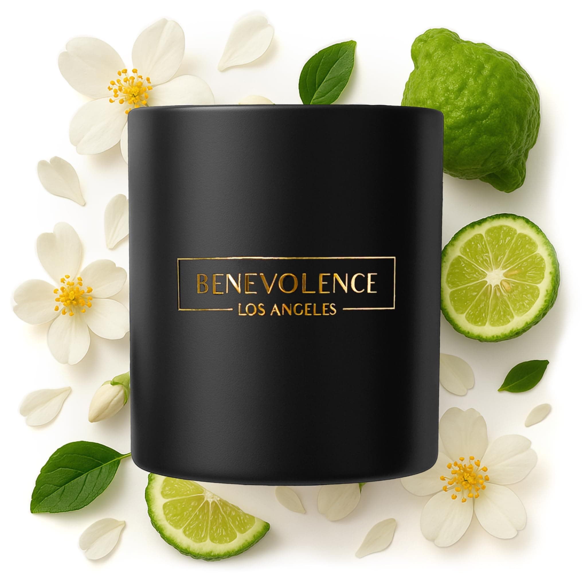 Benevolence LA Bergamot & Jasmine Scented Candle | Soy Candles, Black Candle ...